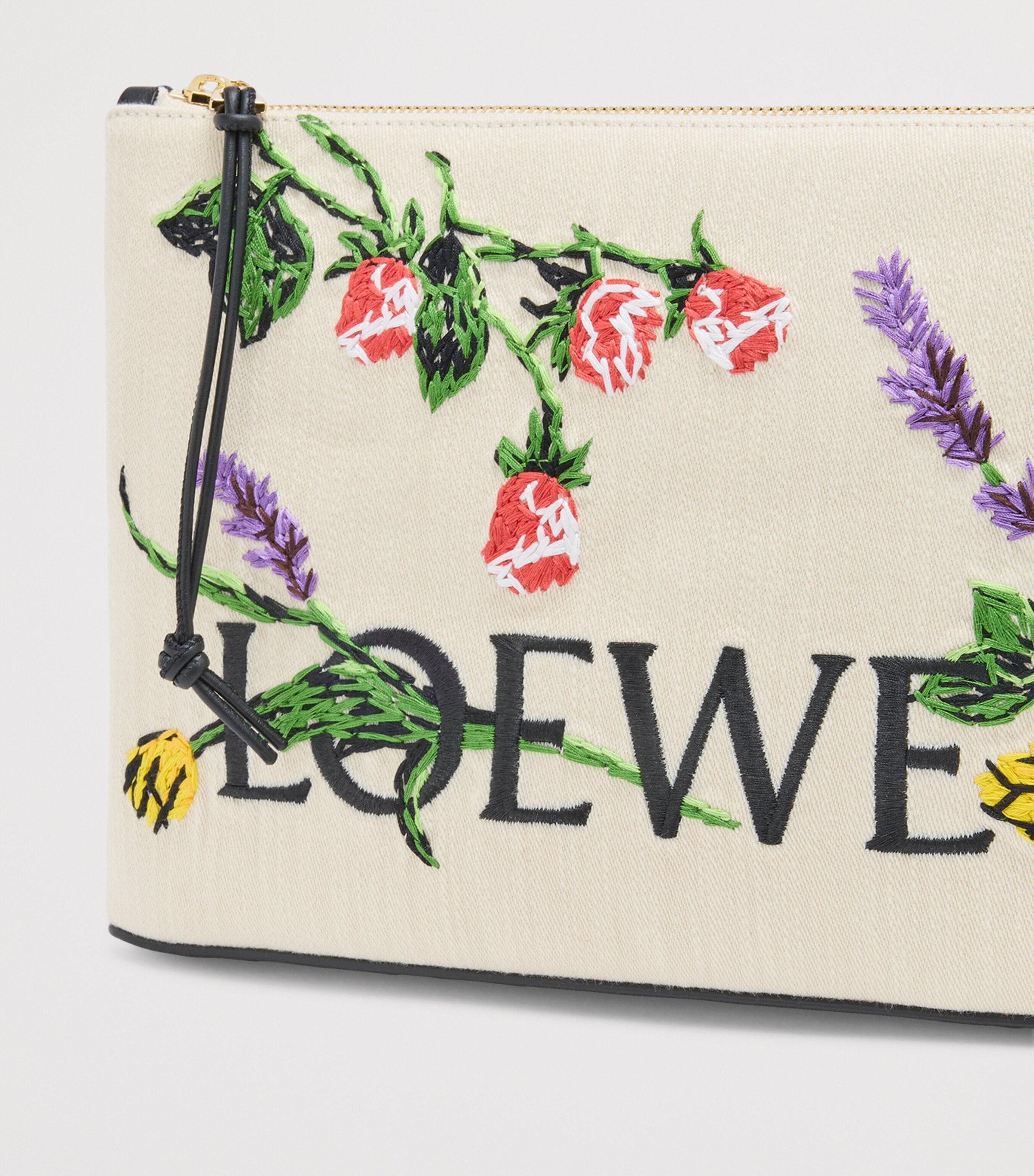 LOEWE Beige x Paula's Ibiza Floral Logo Oblong Pouch | Harrods US