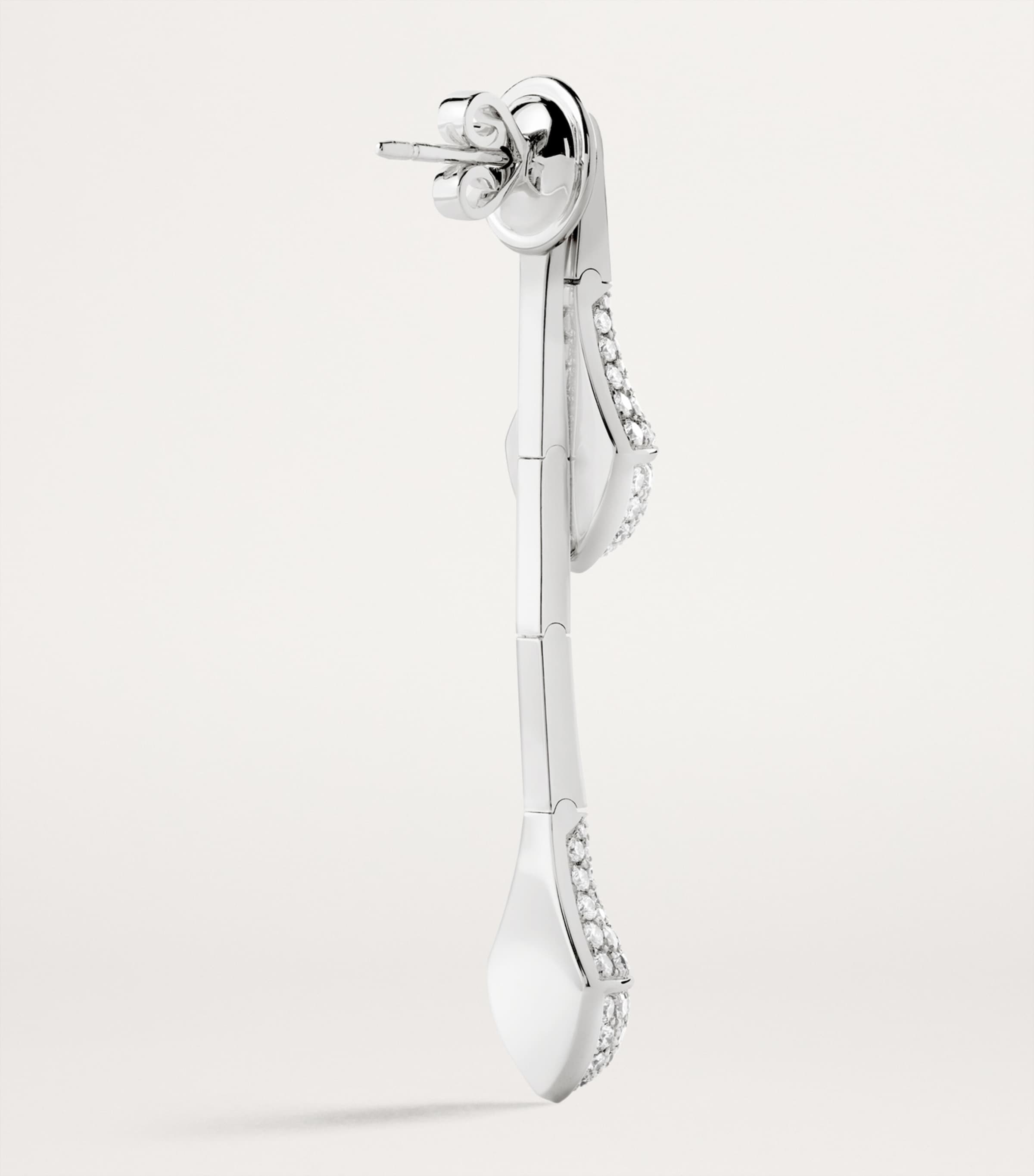 White Gold and Diamond Cleo Drop Earrings WHITE GOLD Image 3