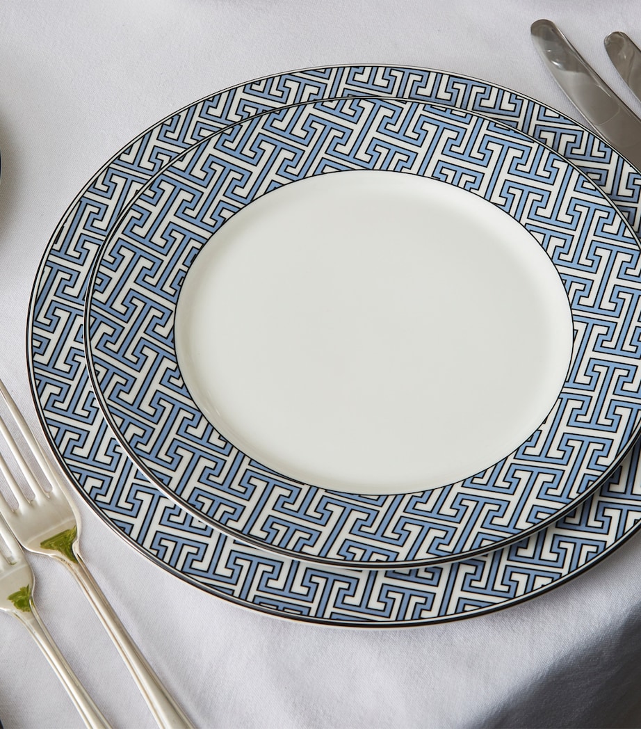Set of 2 Maze Dessert Plates (21cm) BLUE Image 2