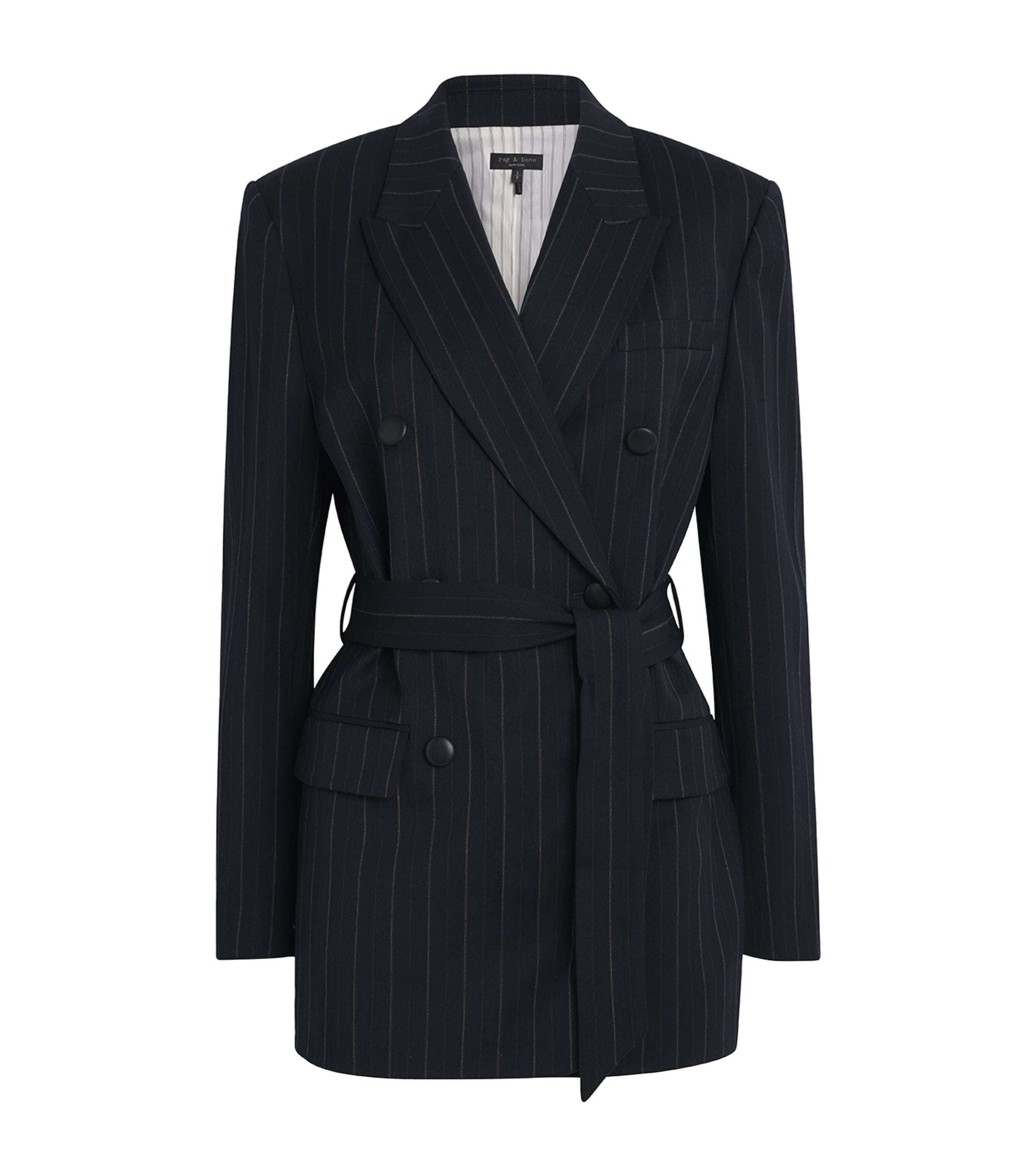 Rag & Bone Tie-waist Virginia Blazer In Blue