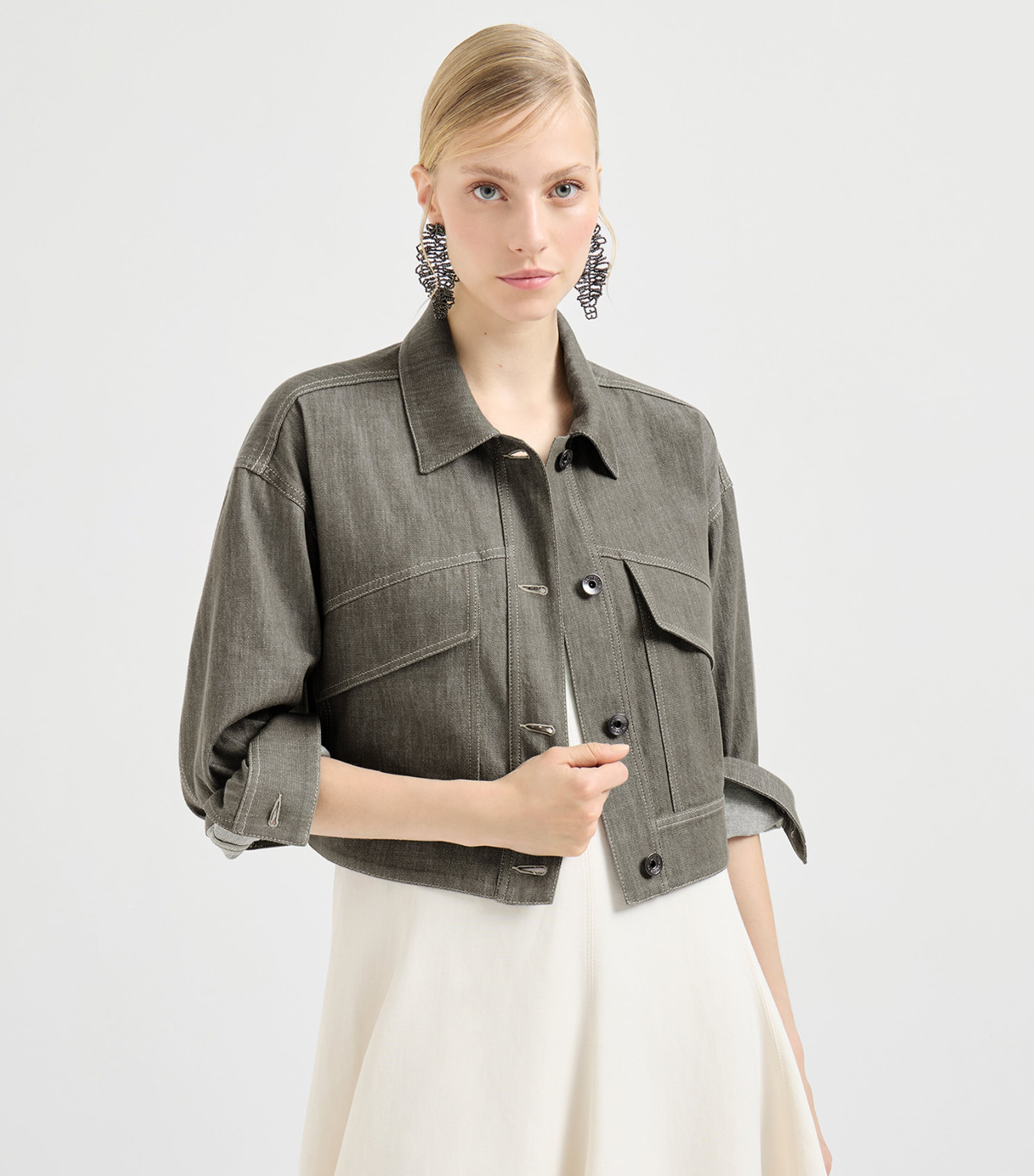 Cotton Twill Denim-Effect Jacket C004 Image 4