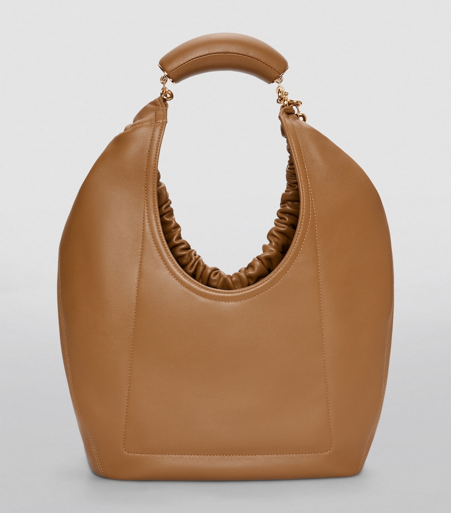 Medium Leather Squeeze Top-Handle Bag OAK Image 4