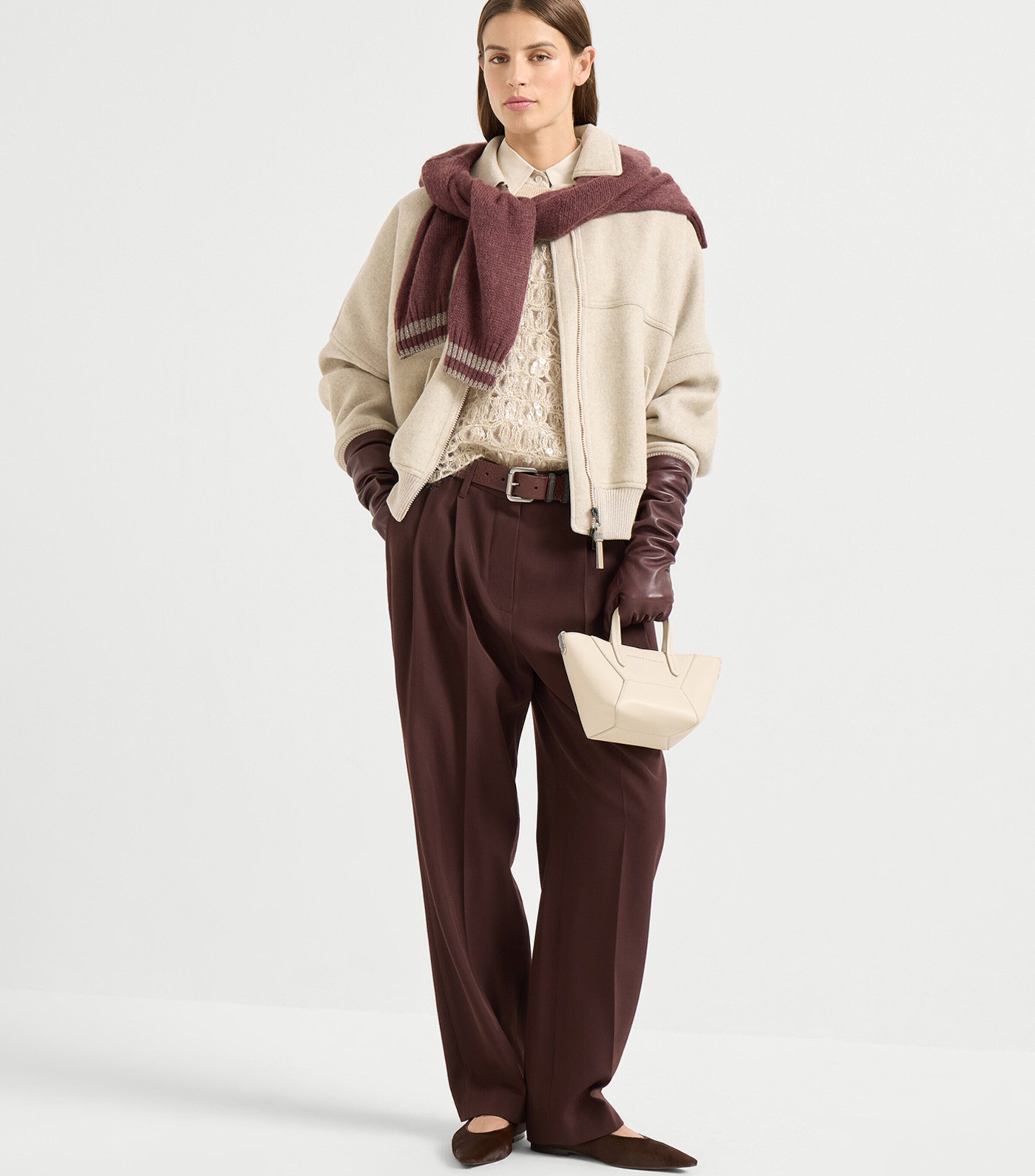 Virgin Wool-Cotton Slouchy Trousers C4243 Image 3