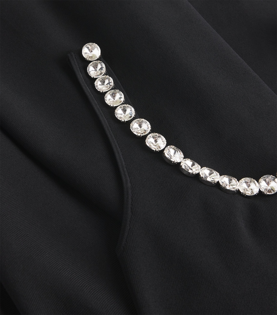 Embellished-Neck Mini Dress BLACK Image 2