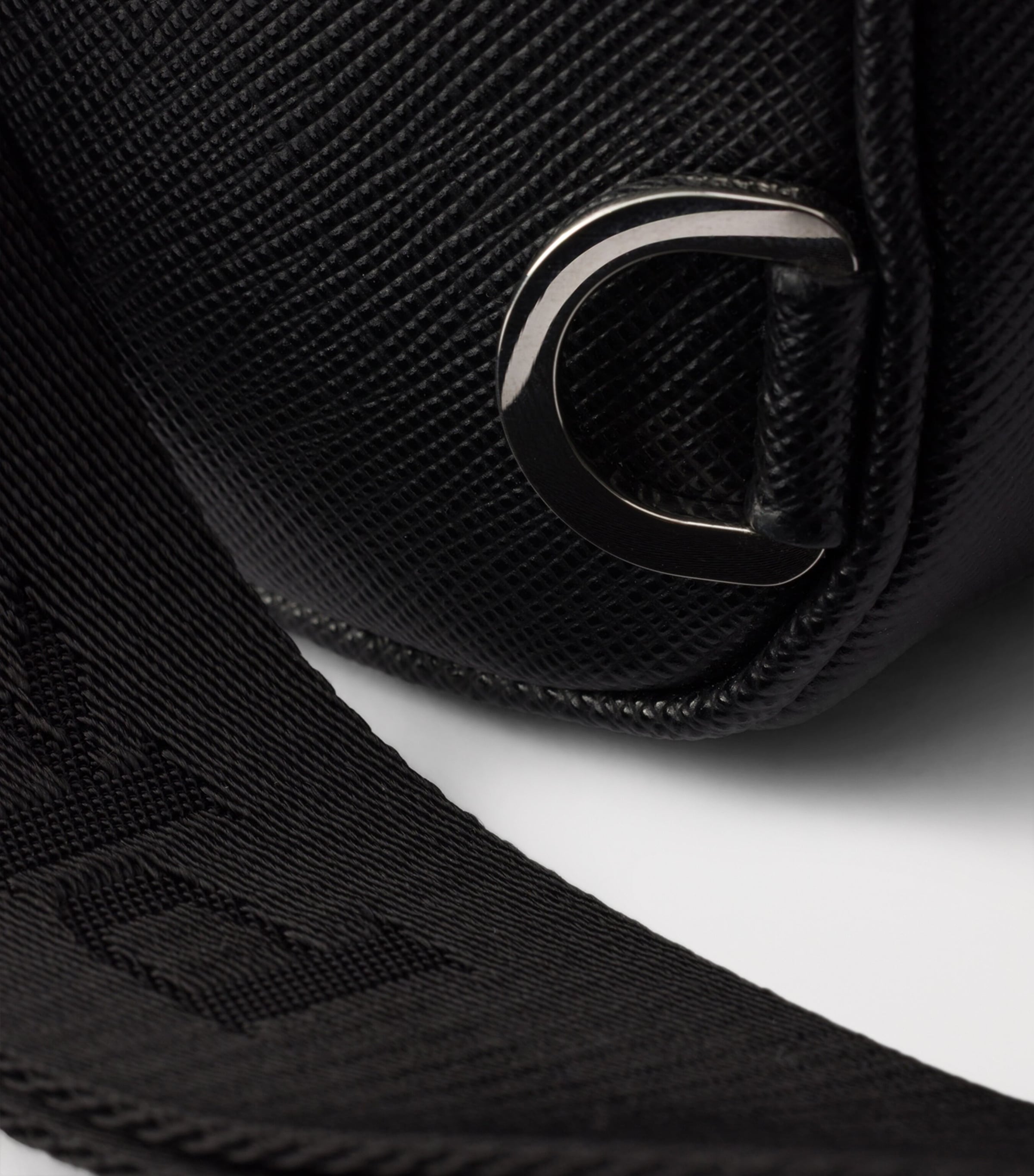 Prada Mini Saffiano Leather One-Shoulder Backpack Black Image 6