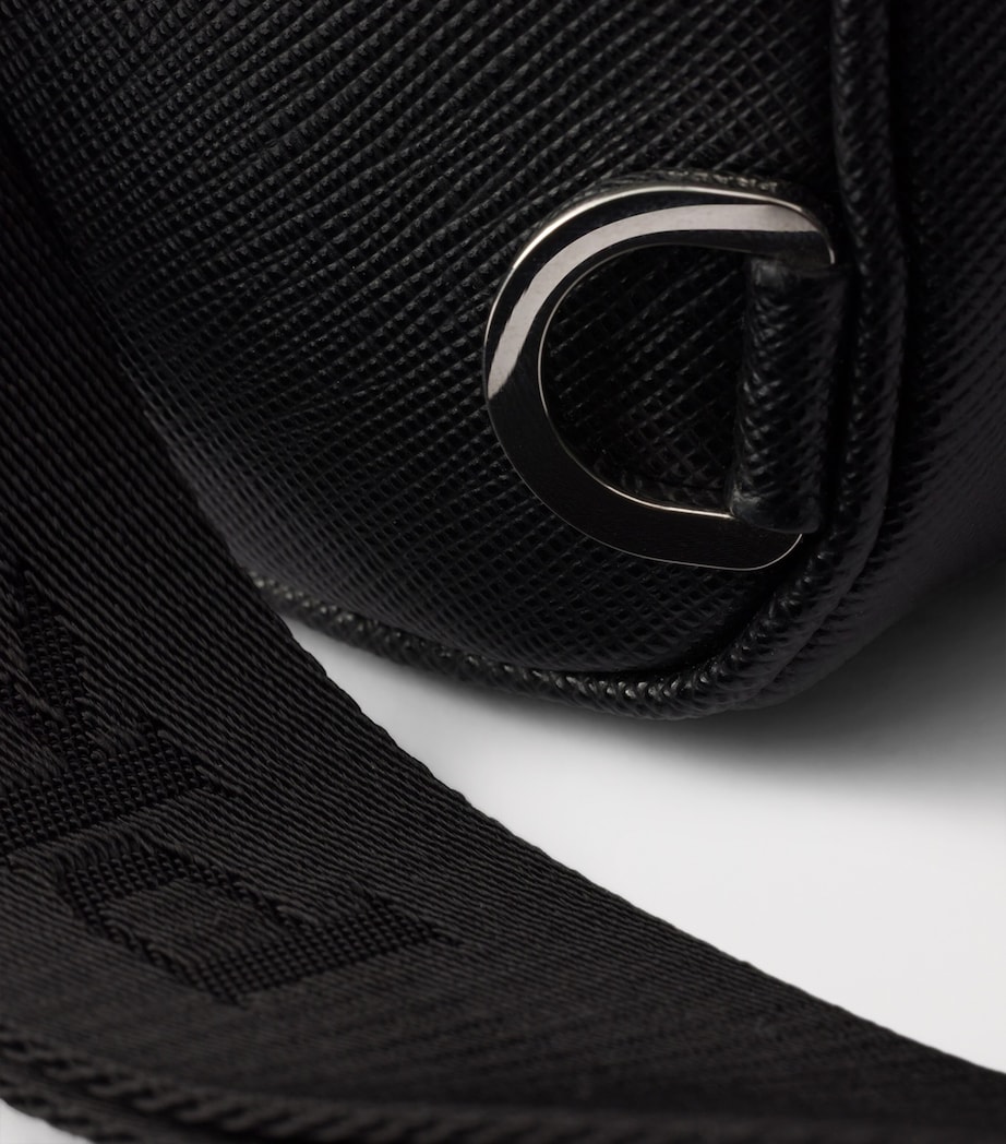 Prada Mini Saffiano Leather One-Shoulder Backpack Black Image 6