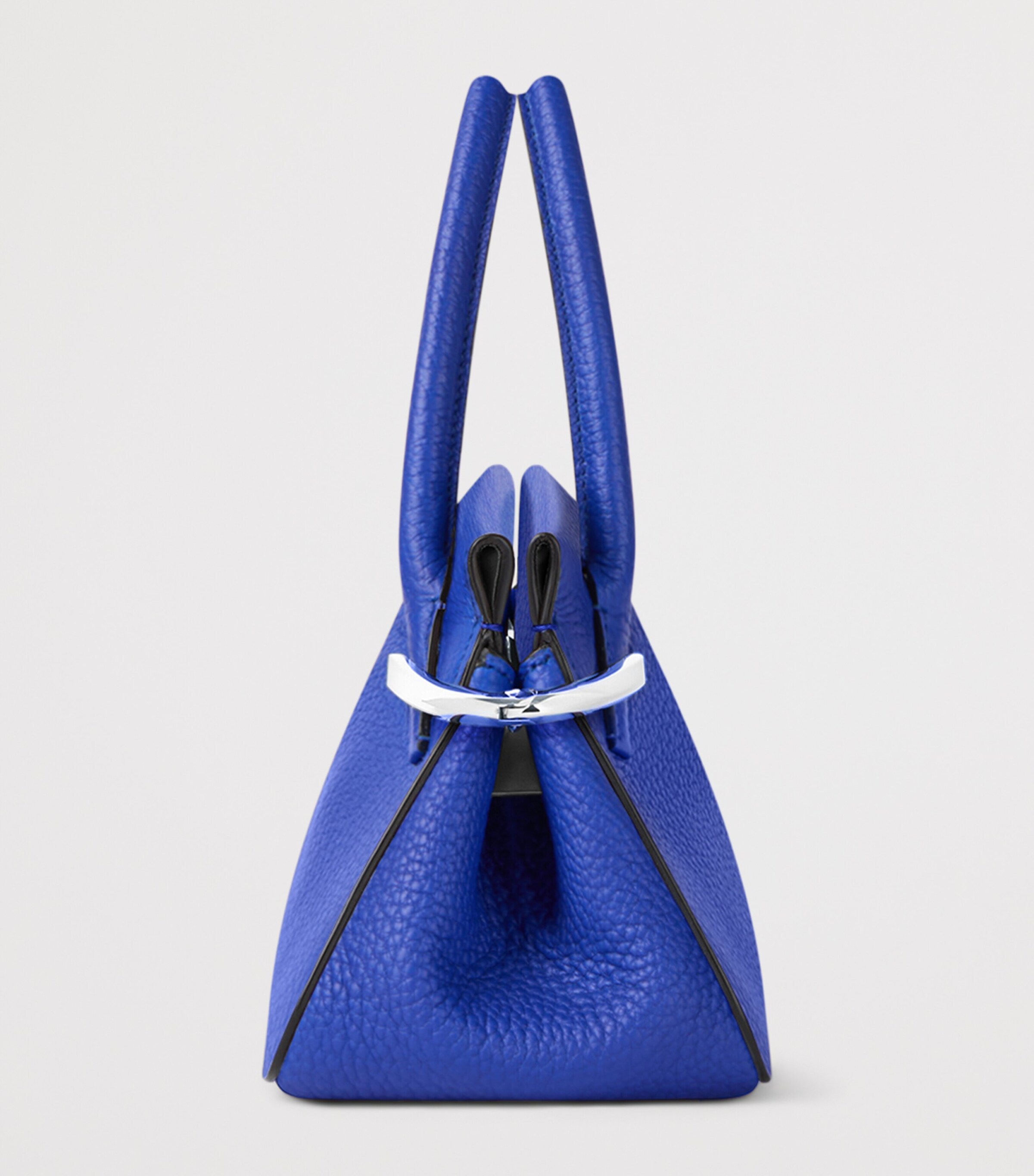 Mini Leather Pinch Top-Handle Bag COBALT BLUE Image 3