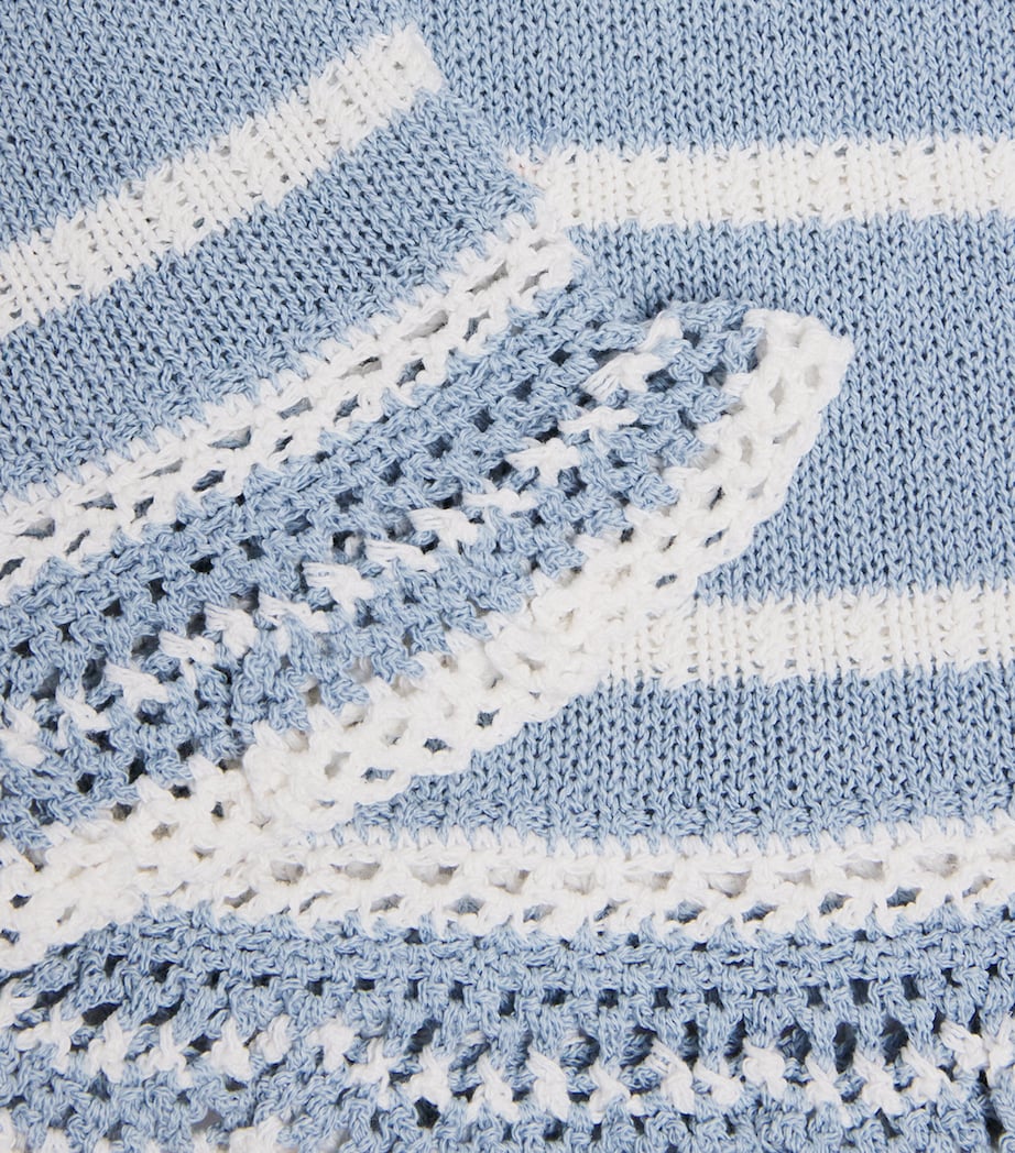 Zimmermann Kids Knitted Stripe Indra Trousers (2-12 Years) Blue/ecru Image 3
