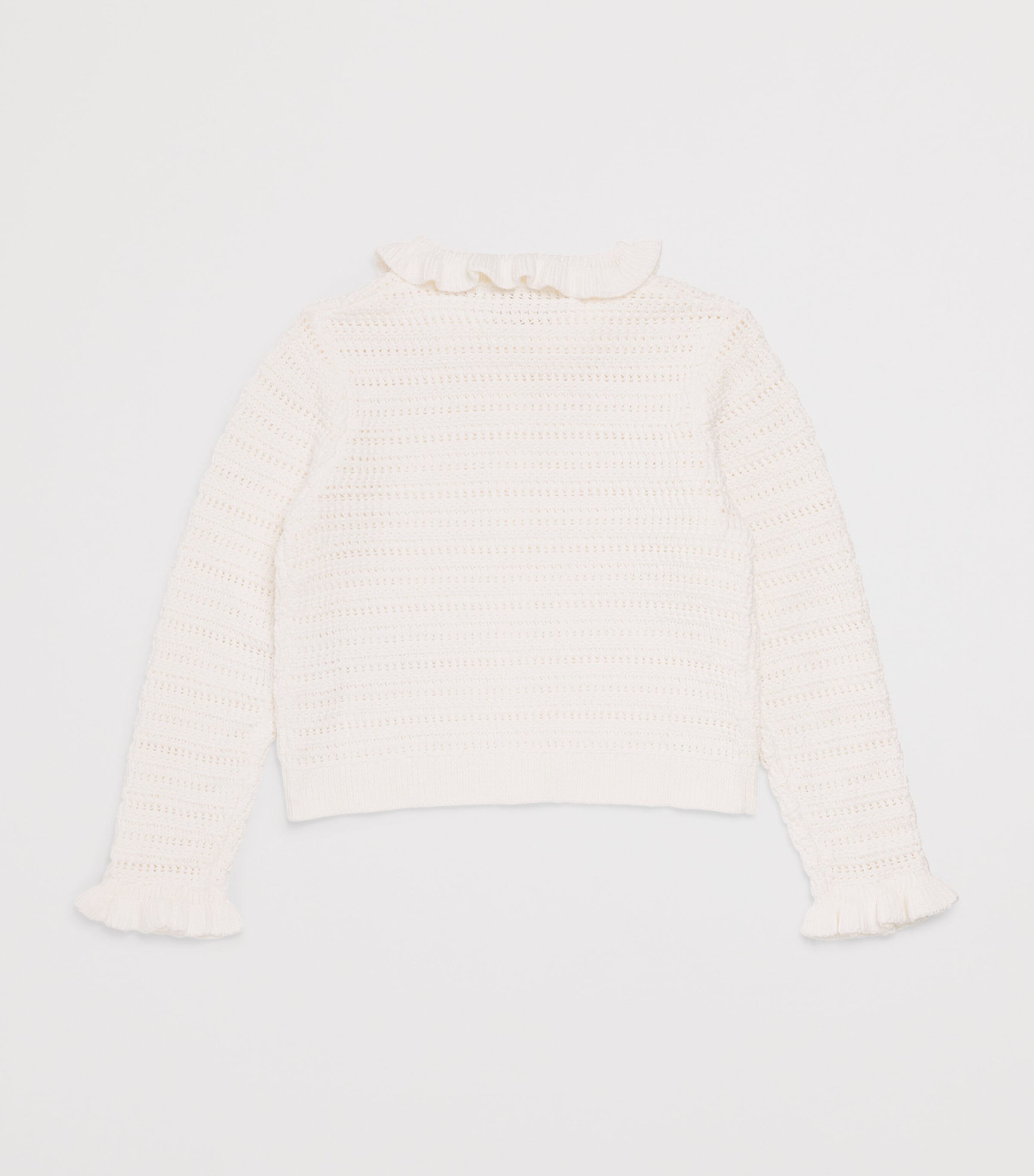 Cotton Frilled Cardigan (2-14 Years) C21234/117OFFWHITE Image 2