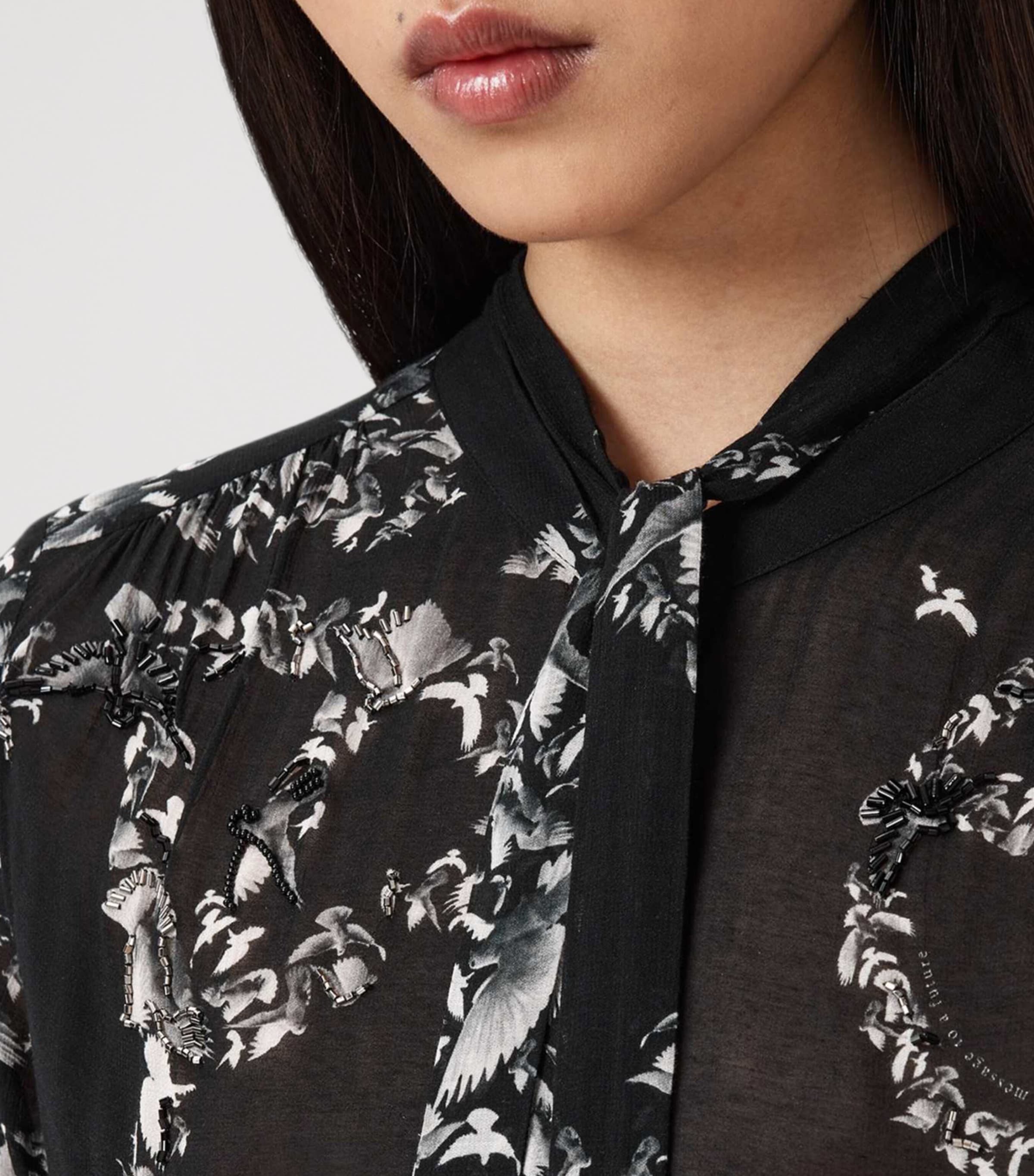 Printed Embellished Hilda Shirt FLIGHT BLACK Image 6