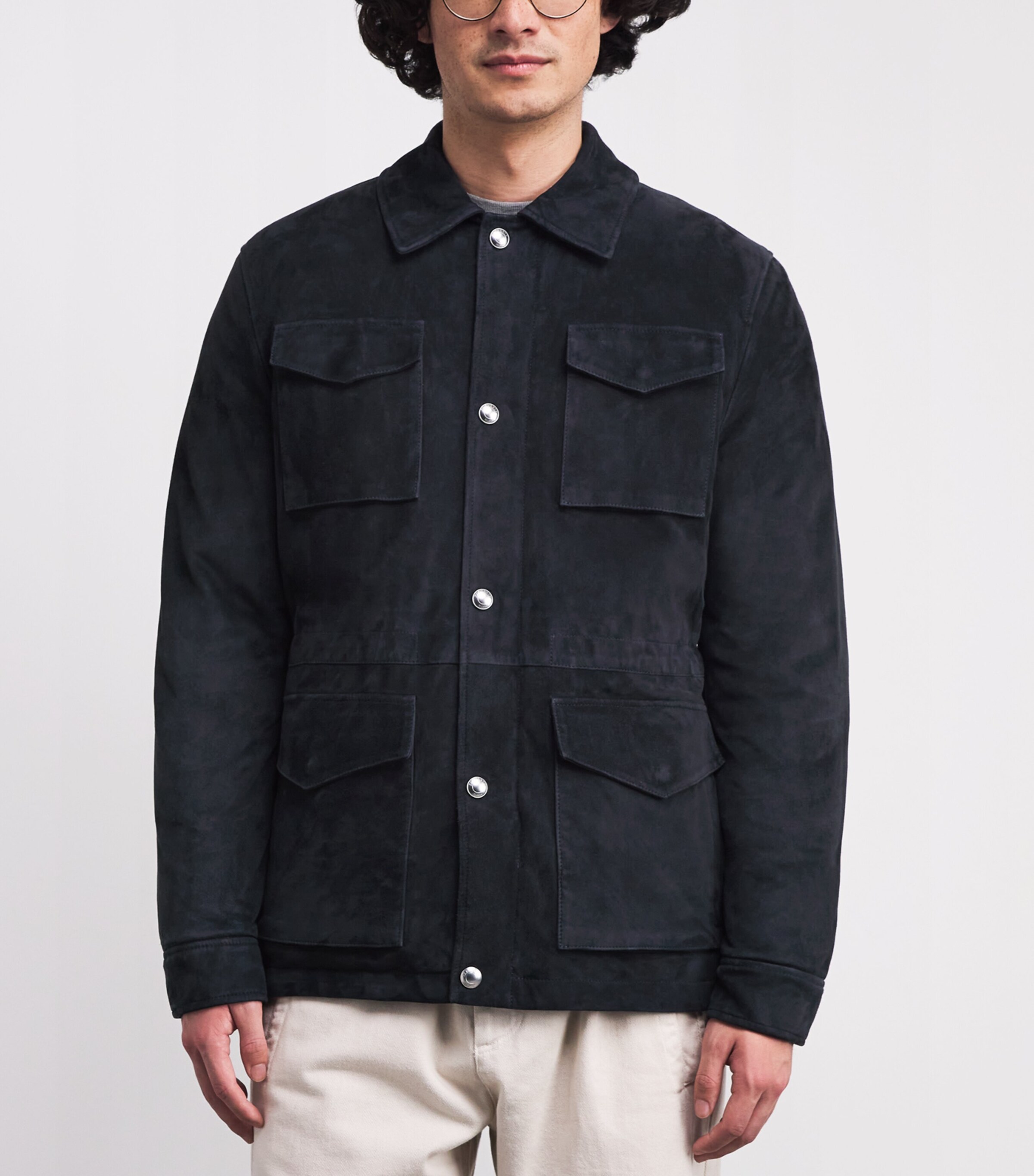 Suede Padded Field Jacket BLU Image 3