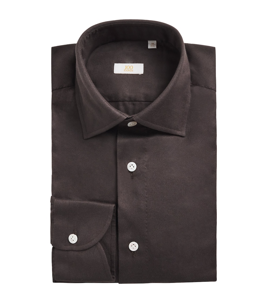 Cotton Long-Sleeve Shirt CHOCOLATE BROWN Image 1