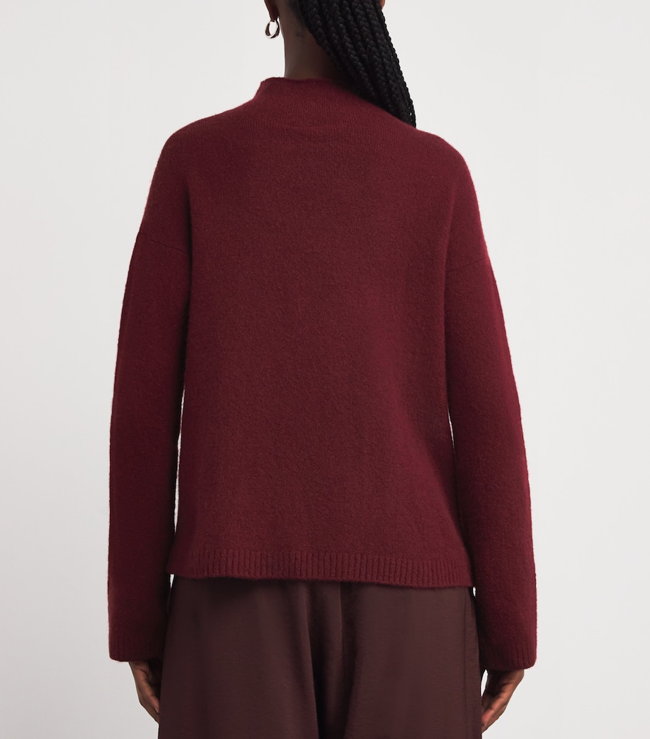 Cashmere-Blend High-Neck Sweater RASPBERRY Image 4