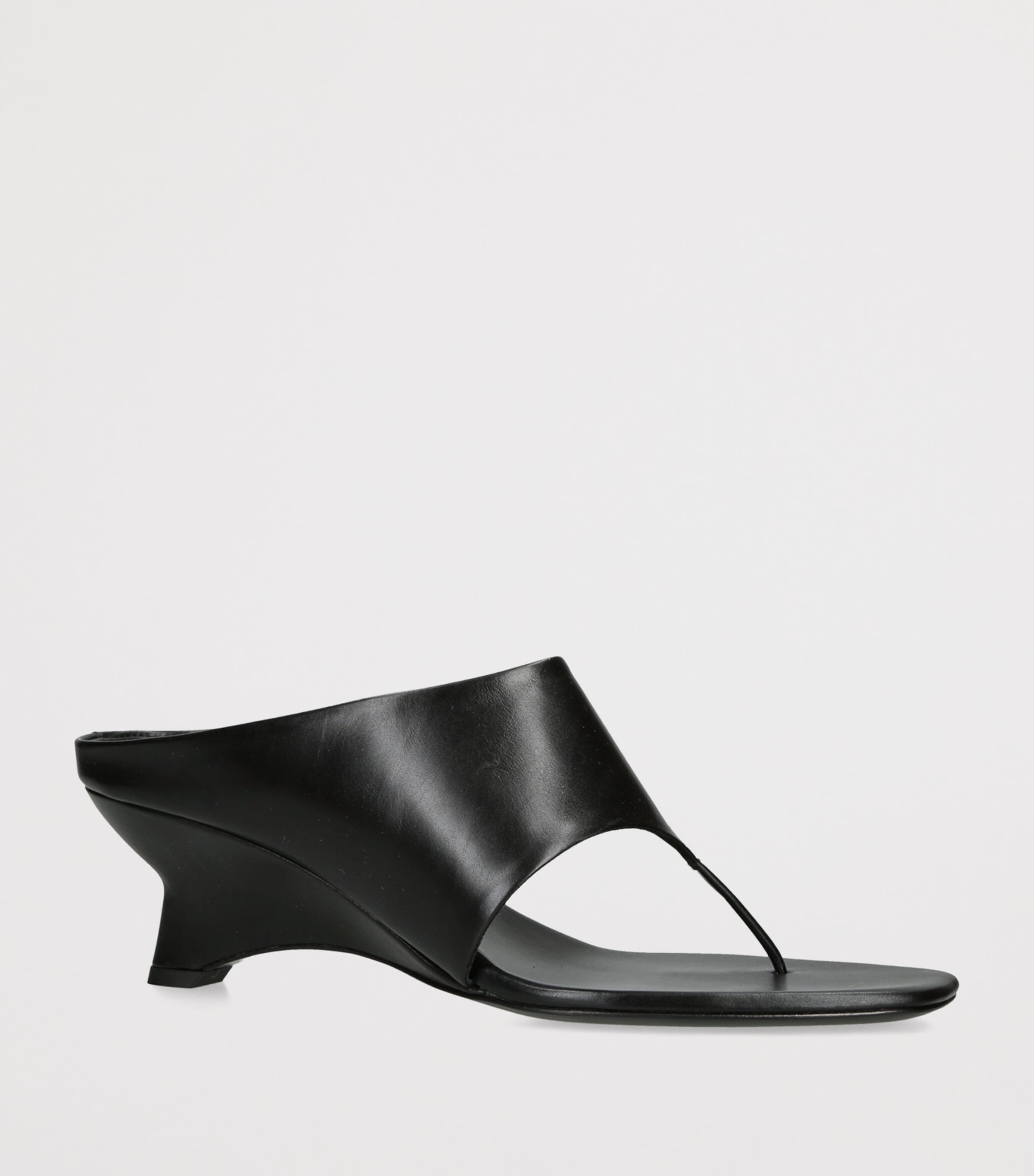 Khaite Leather Marlow Heeled Mules 55 Black Image 5