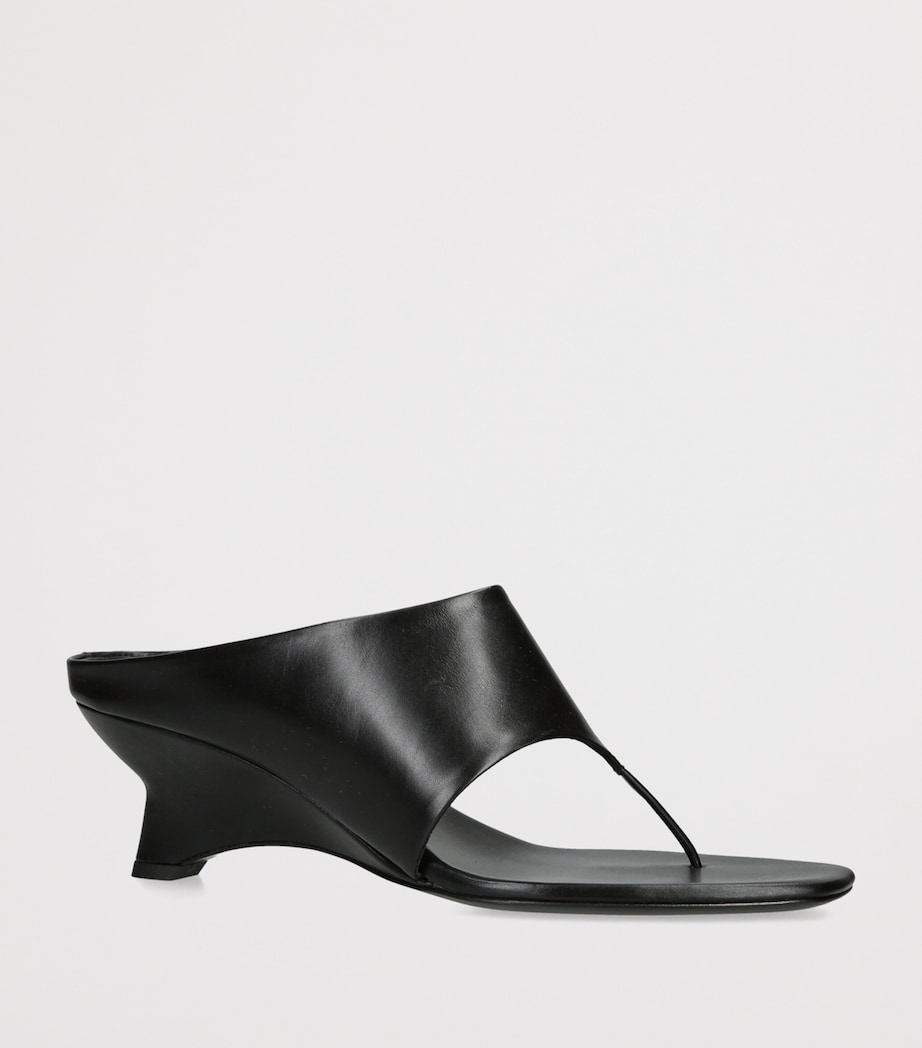 Khaite Leather Marlow Heeled Mules 55 Black Image 5