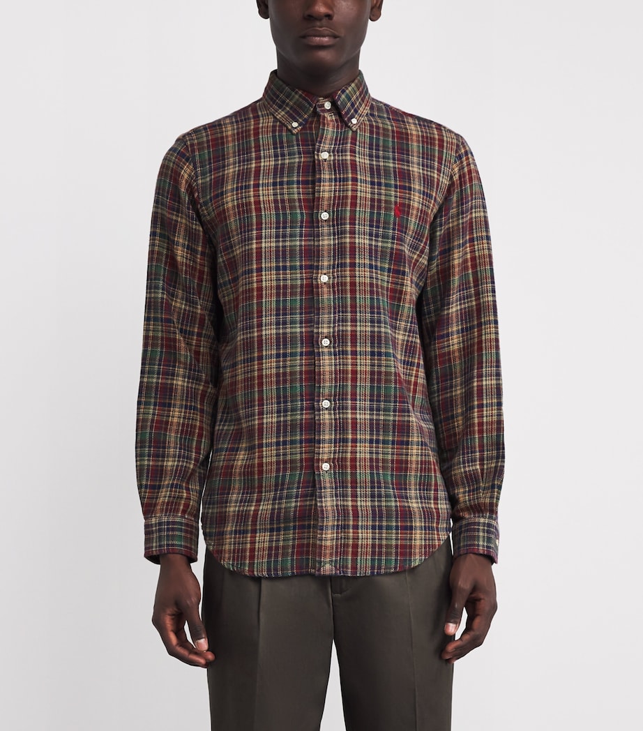 Cotton Plaid Brushed Flannel Shirt MULTI Image 3