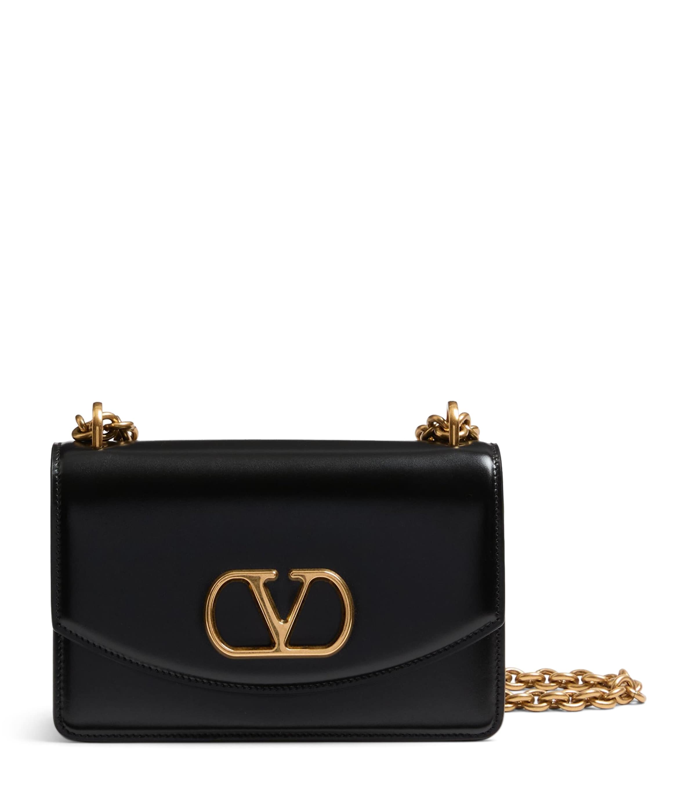 Valentino Garavani Small Leather Vain Shoulder Bag | Harrods US