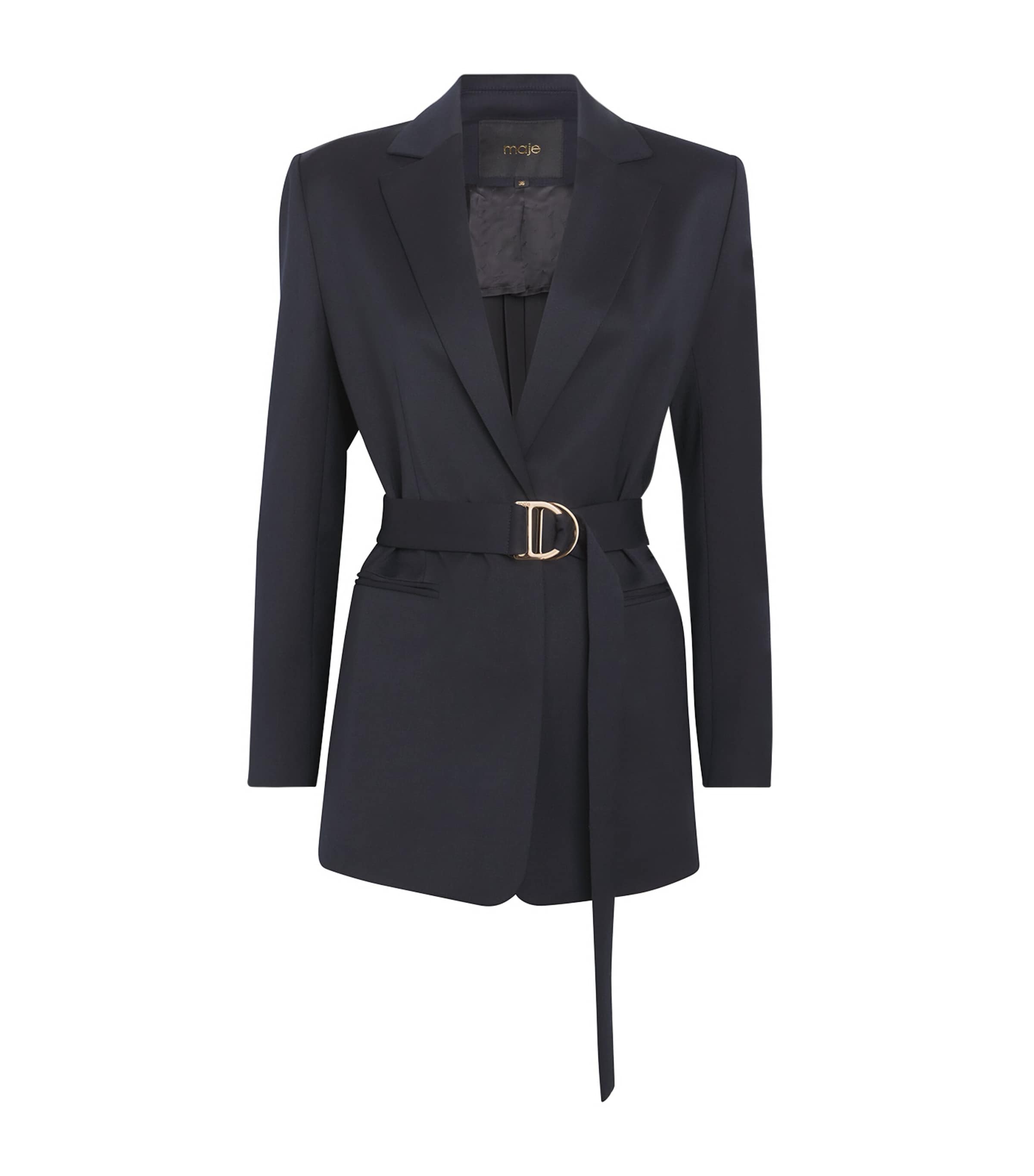 Pleated Belted Blazer NAVY Image 1