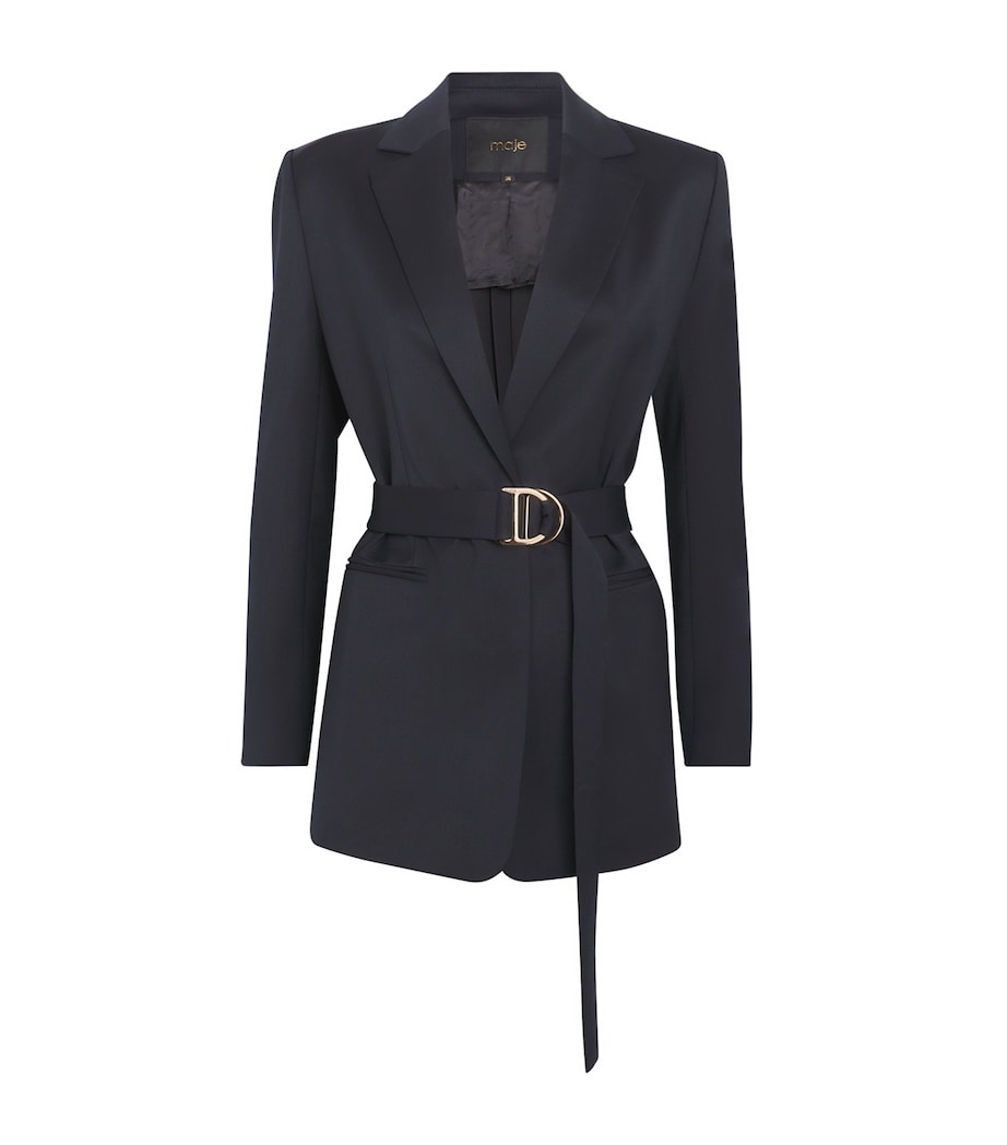Pleated Belted Blazer NAVY Image 1