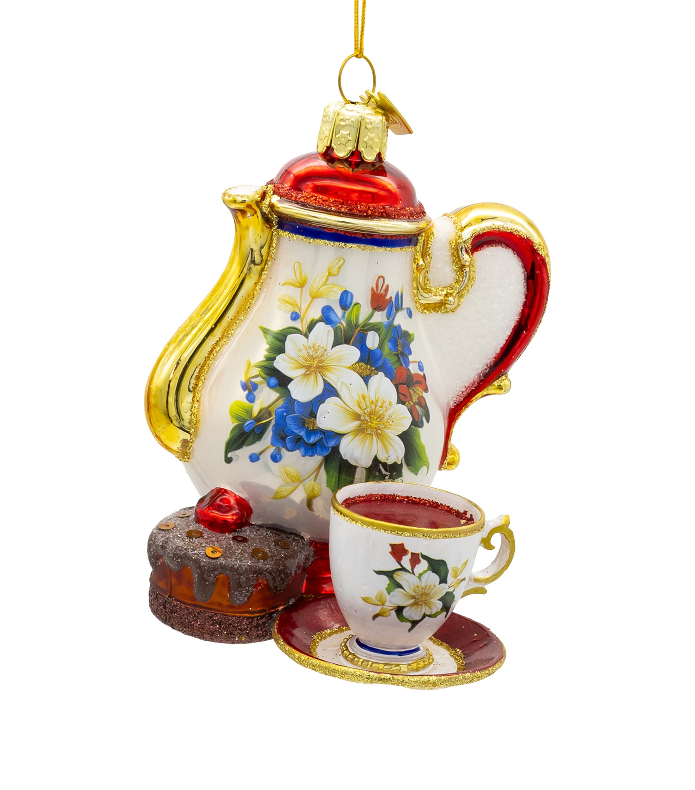 Kurt.S.Adler Glass Tea Service Tree Decoration Asst. Image 1