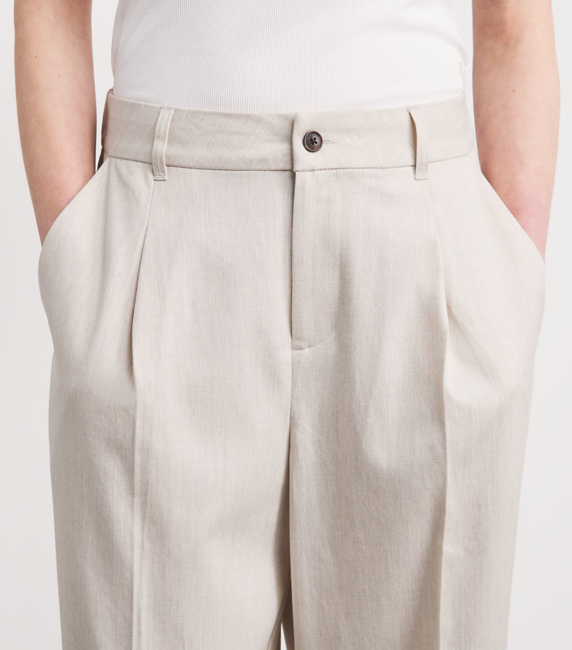 Varley Womens Cropped Ellison Trousers Birch Marl Image 3