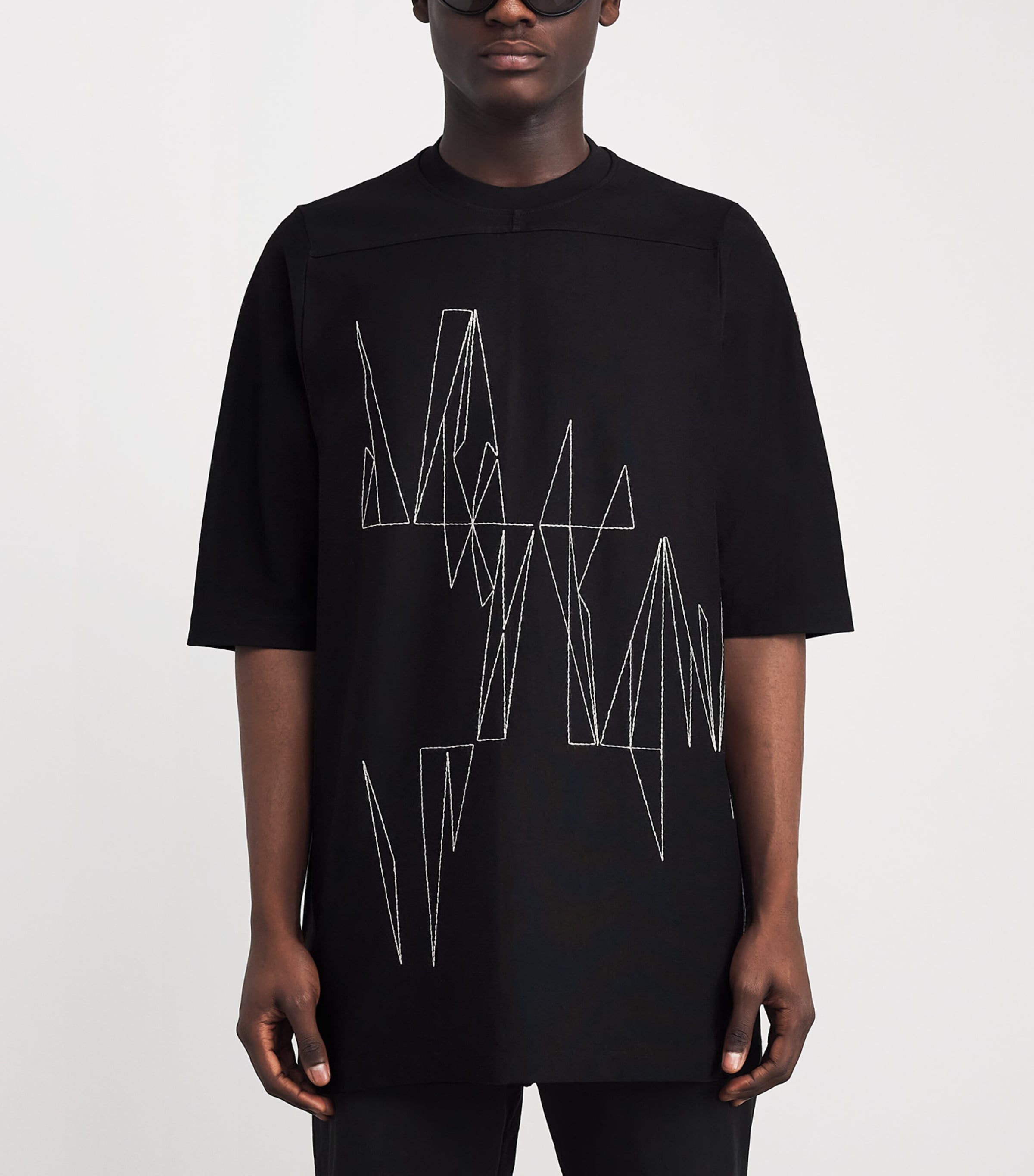 x Moncler Cotton Embroidered Jumbo T-Shirt 999 - BLACK Image 3