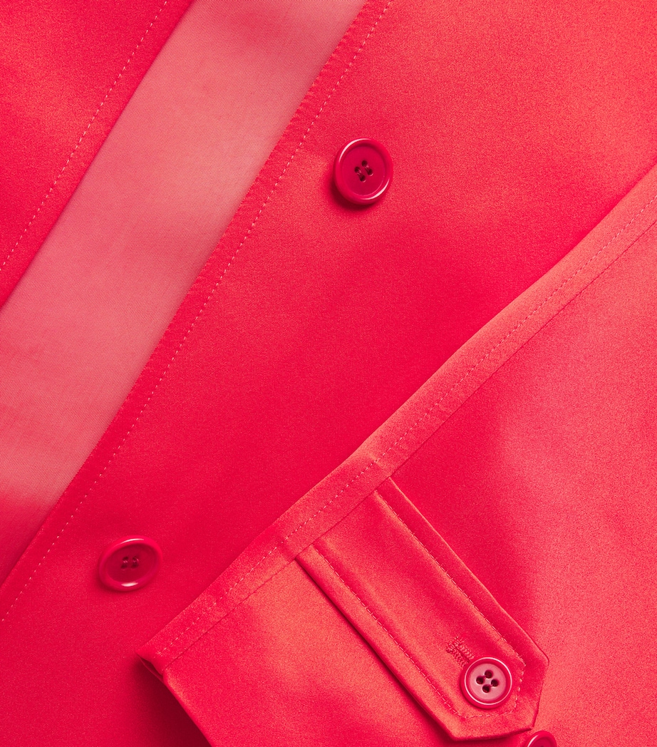 Duchesse Satin Koharu Car Coat BRIGHT RED Image 5