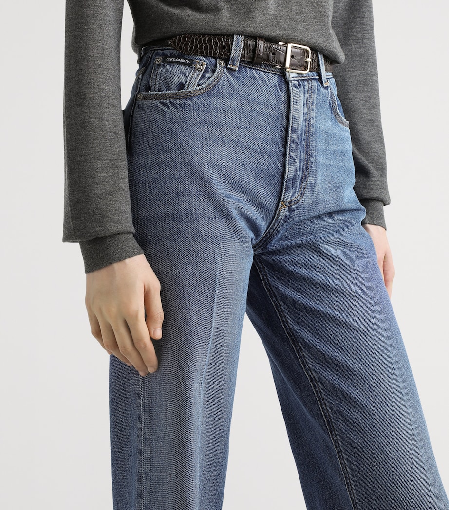 Fold-Effect High-Rise Jeans COMBINED COLOUR Image 3