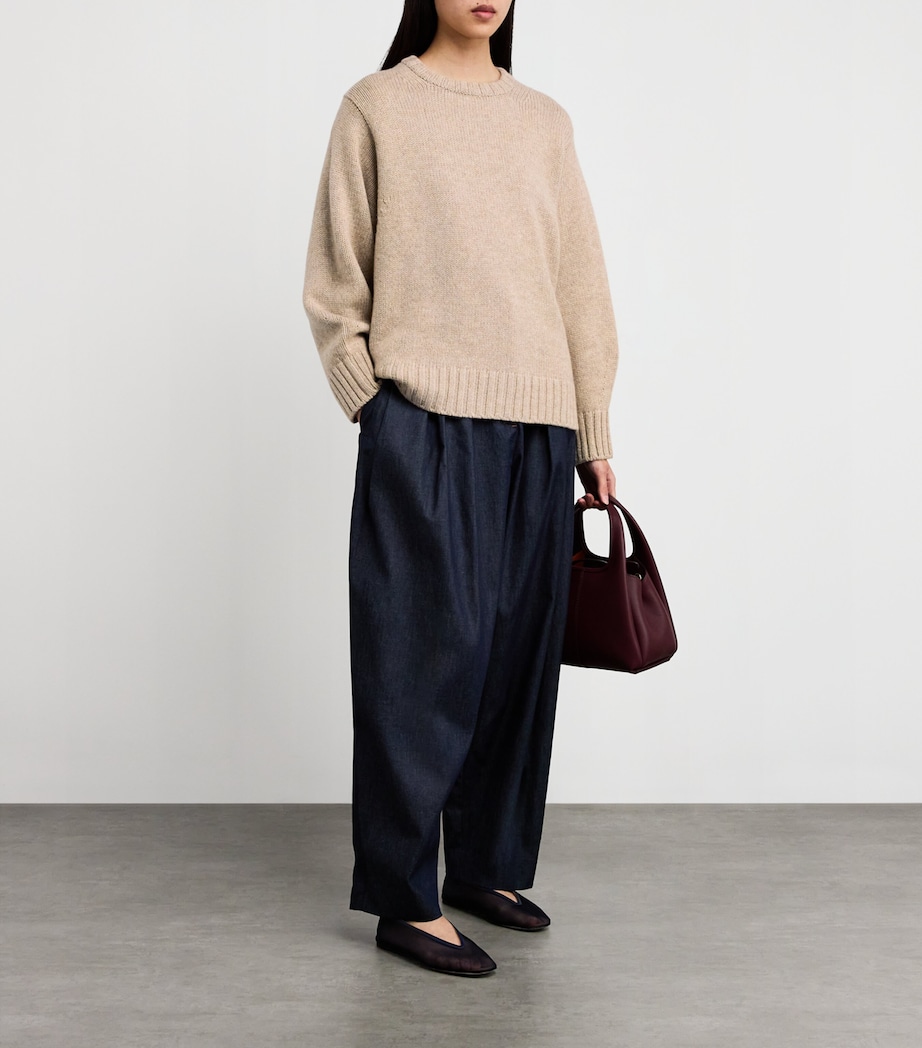 Cashmere Round-Neck Sweater HB0254 OATMEAL Image 2