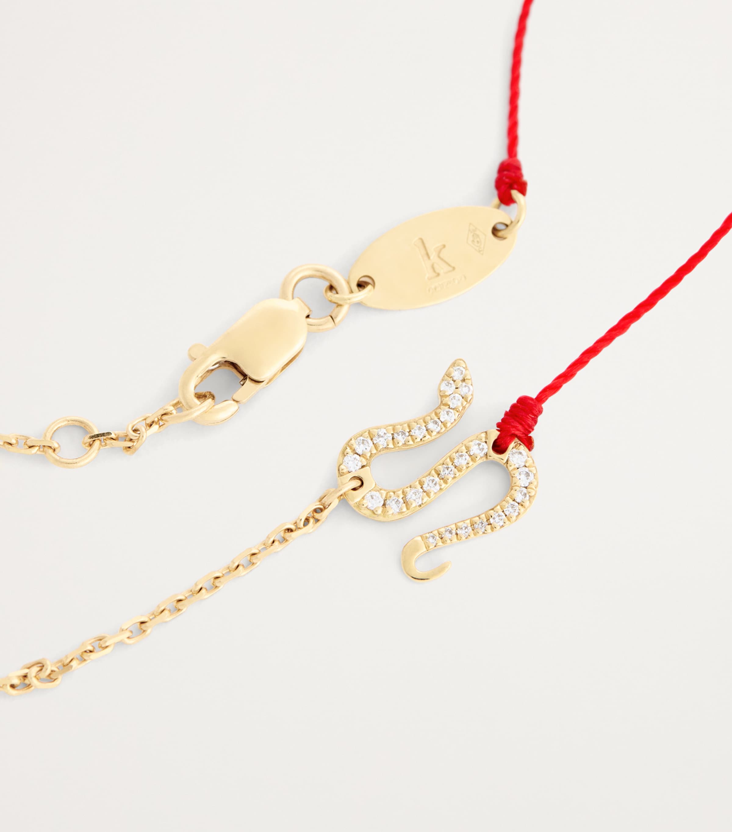 Yellow Gold and Diamond Snake String-Chain Bracelet YELLOW GOLD Image 5