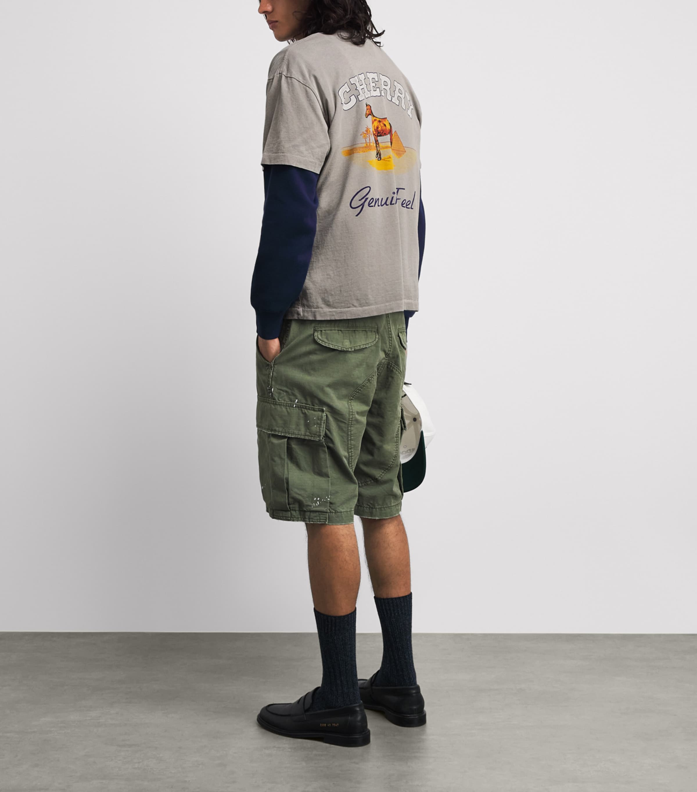 Cherry Los Angeles Mens Cotton Palamino Pocket T-Shirt Light Charcoal Image 2