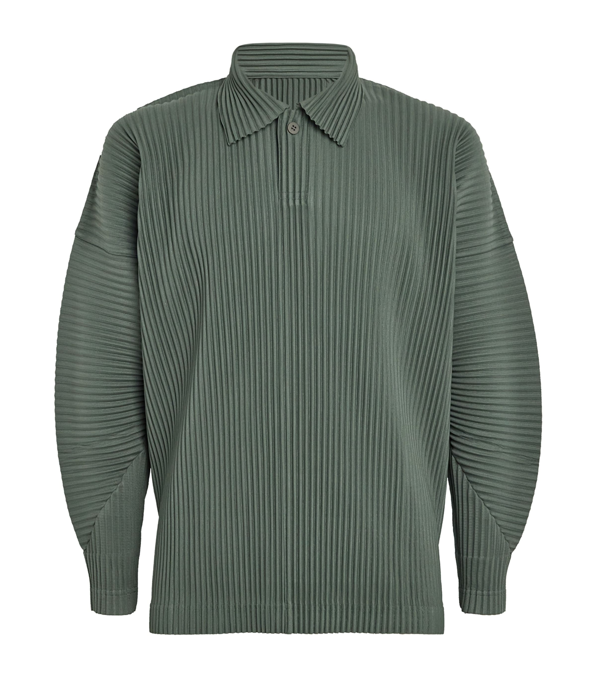 Homme Plissé Issey Miyake Pleated Long-Sleeve Polo Shirt