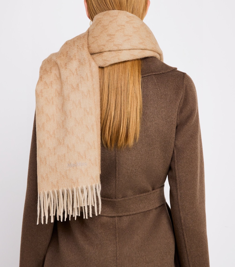 Cashmere Monogram Scarf BEIGE GOLDEN Image 2
