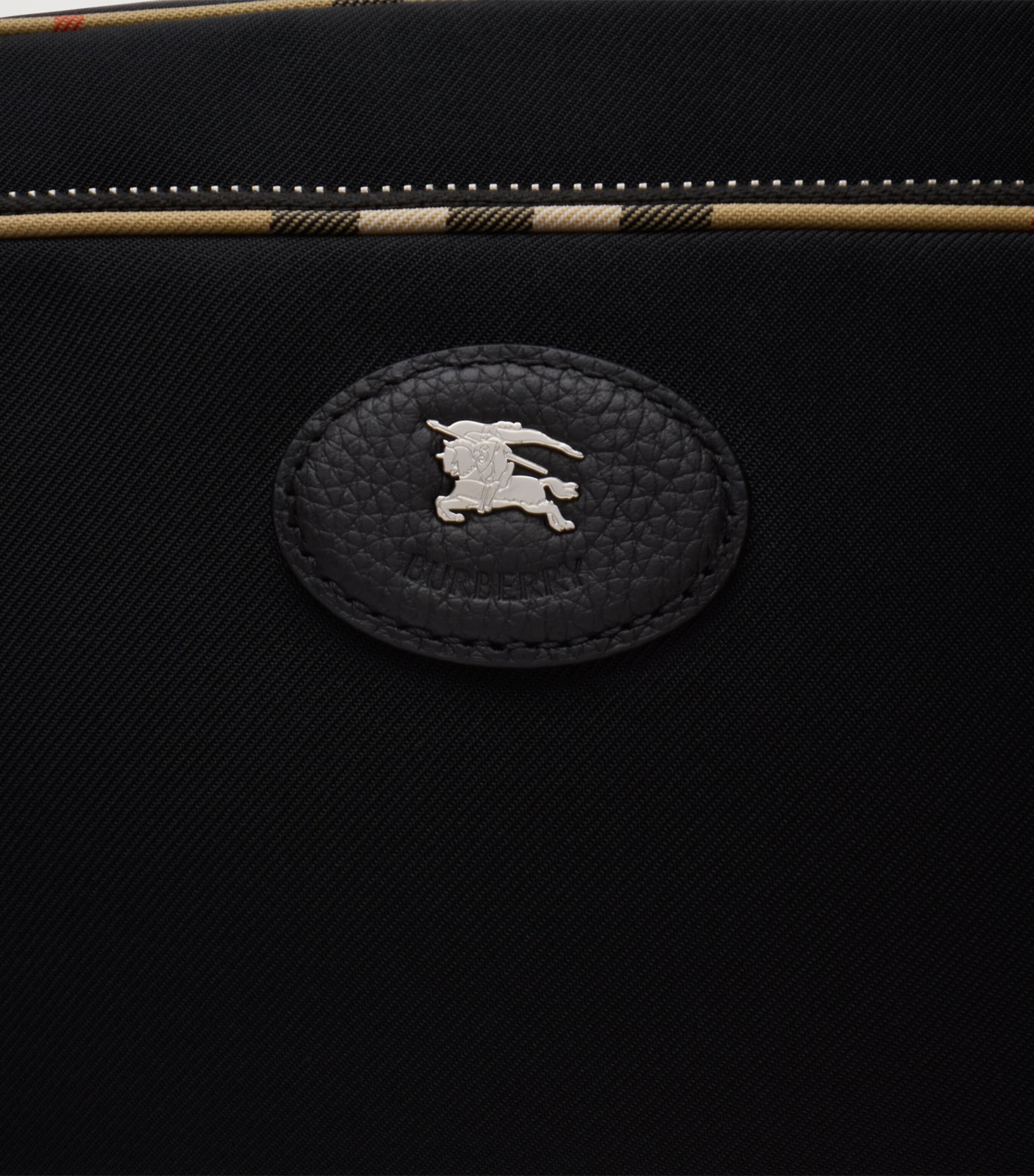 Burberry Check-Trim Cross-Body Bag Black Image 5