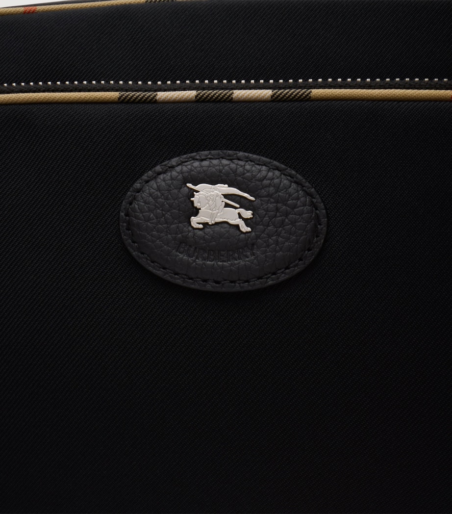 Burberry Check-Trim Cross-Body Bag Black Image 5