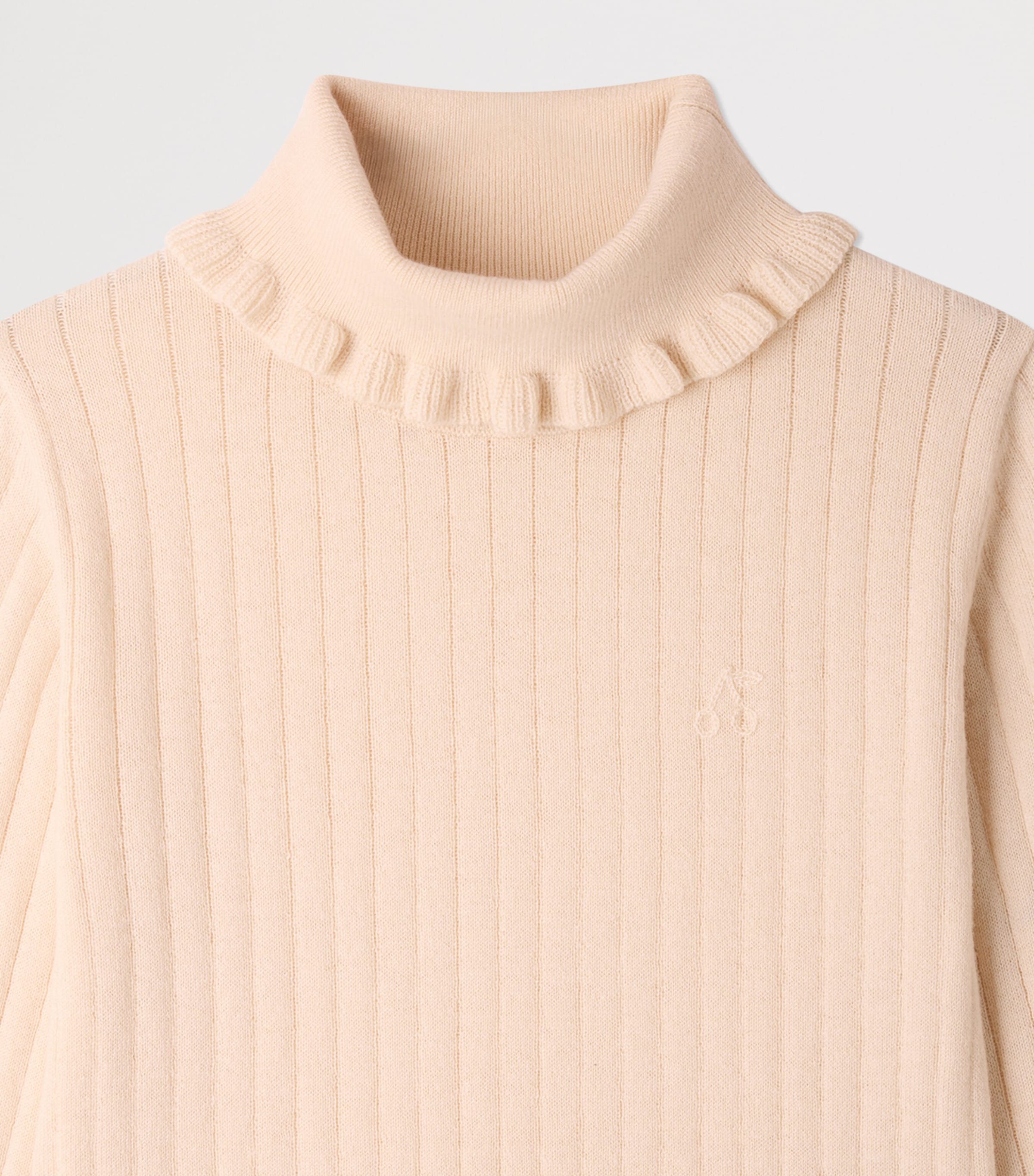 Bonpoint Wool-Cotton Rollneck Jumper (4-8 Years) Ecru Image 3