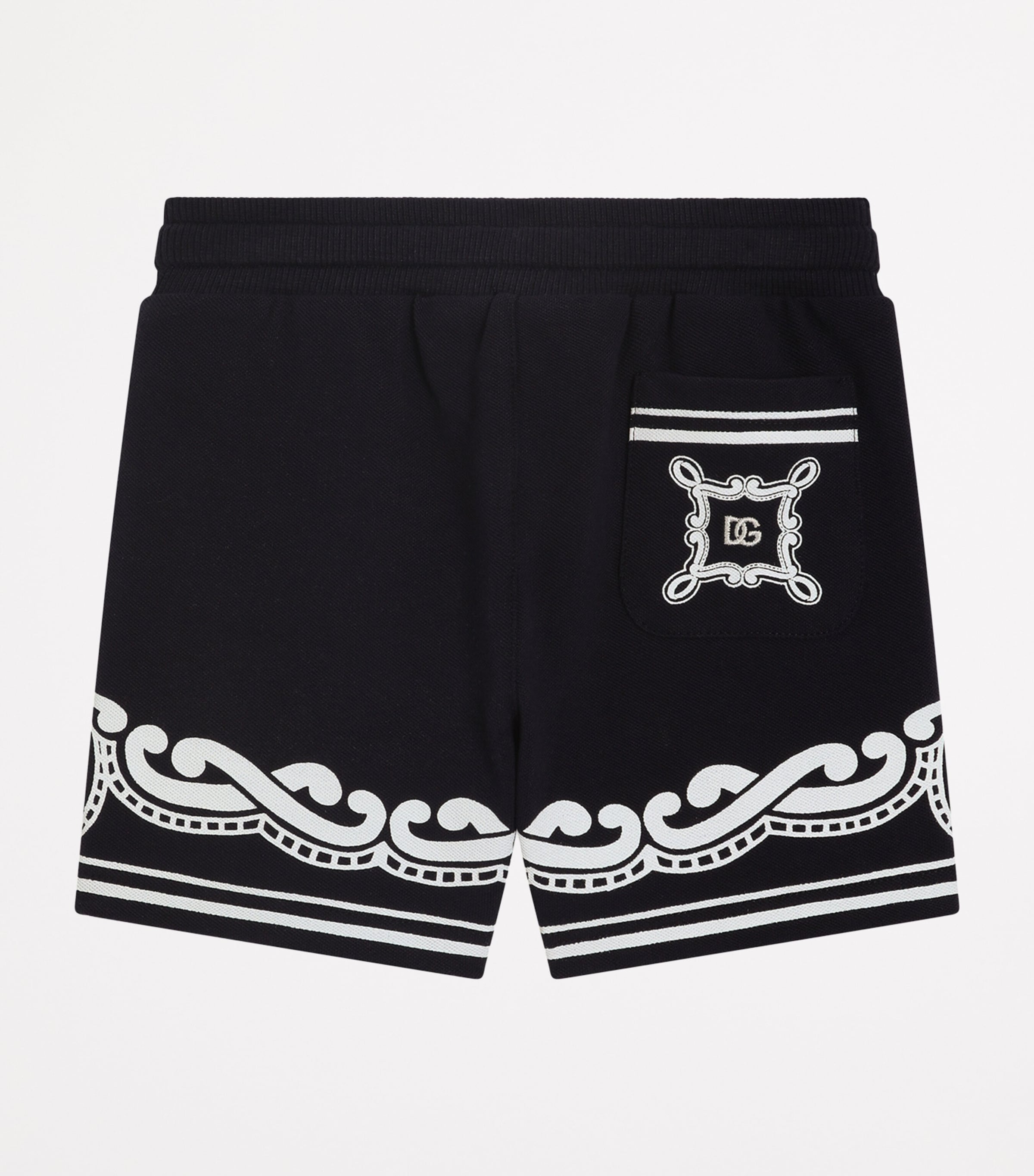 Dolce&Gabbana Kids Bandana Print Sweatshorts (3-30 Months) Very Dark Image 2