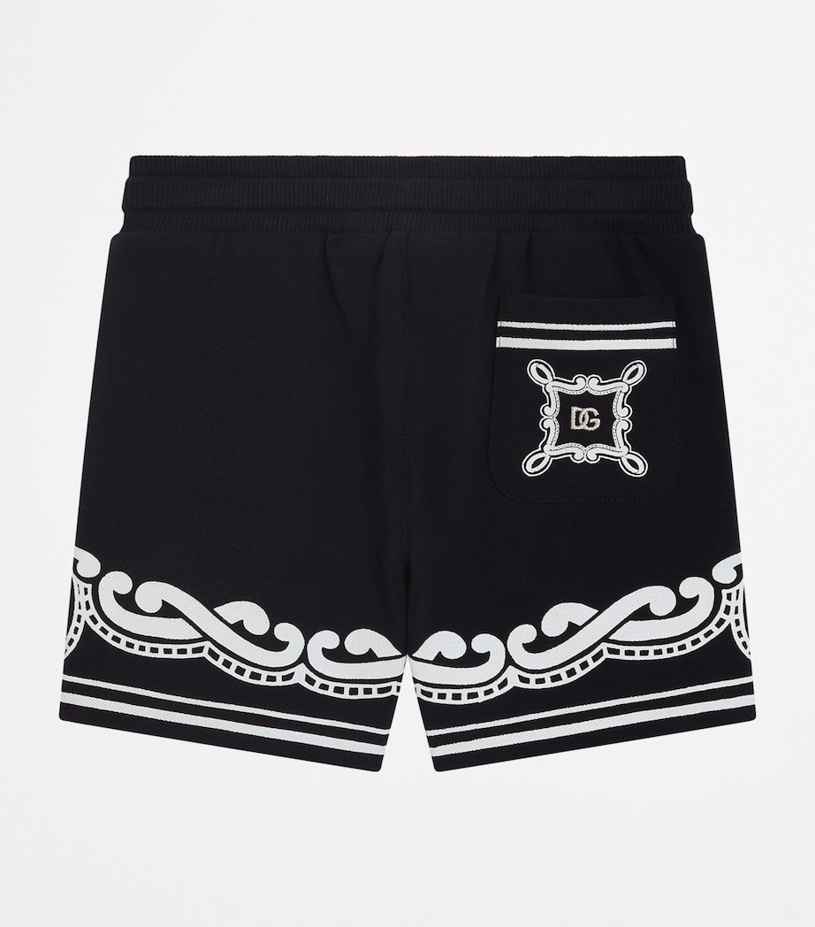 Dolce&Gabbana Kids Bandana Print Sweatshorts (3-30 Months) Very Dark Image 2
