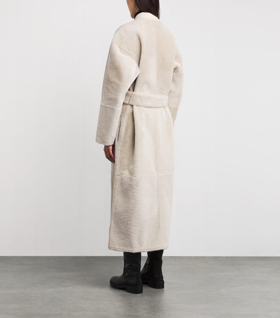 Shearling Shea Belted Coat VANILLA Image 4