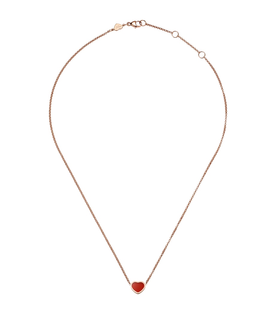 Rose Gold and Carnelian My Happy Hearts Pendant Necklace 18K ROSE GOLD Image 1