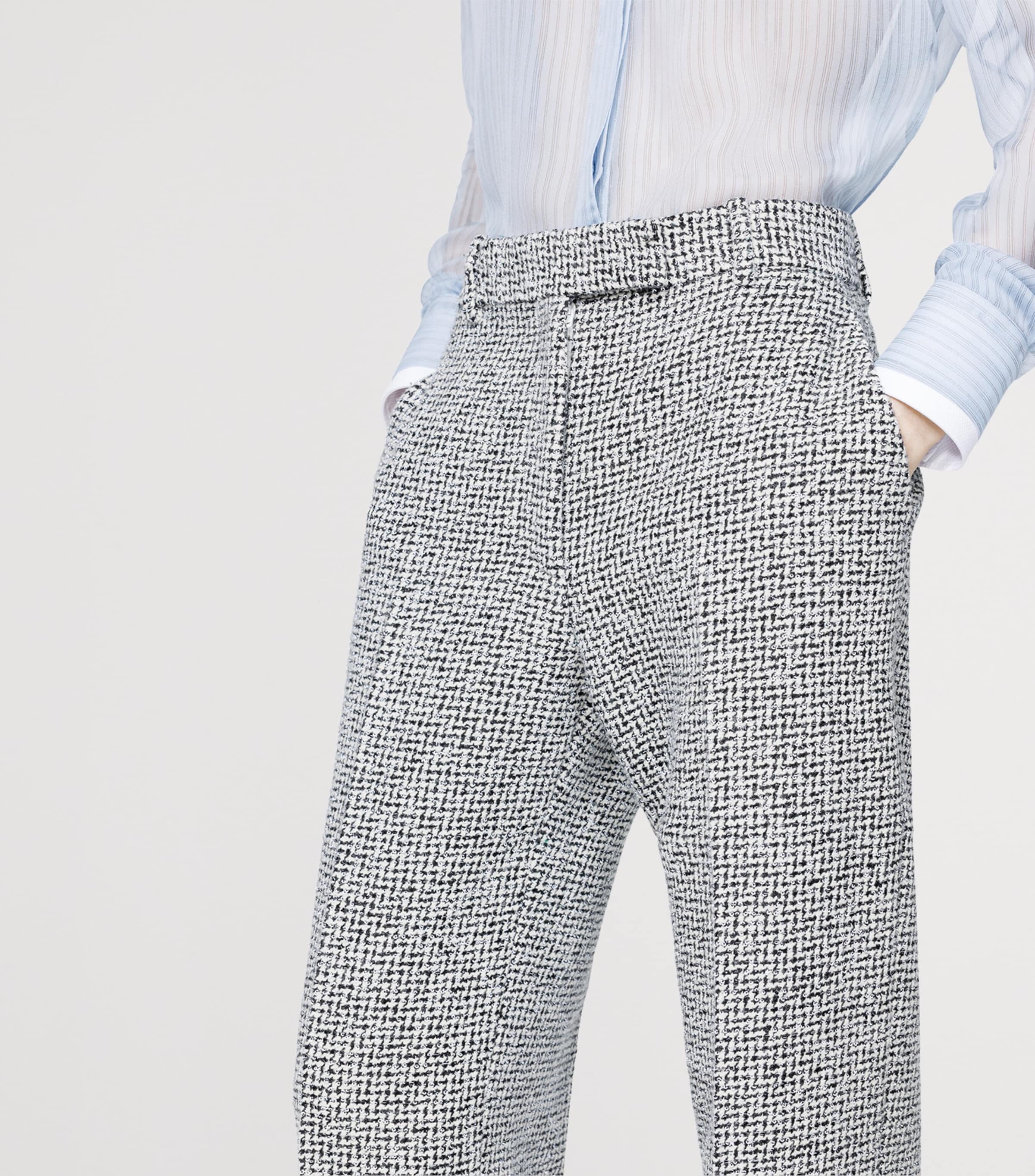 TOM FORD Womens Tweed Sequinned Chevron Trousers Yne Image 5