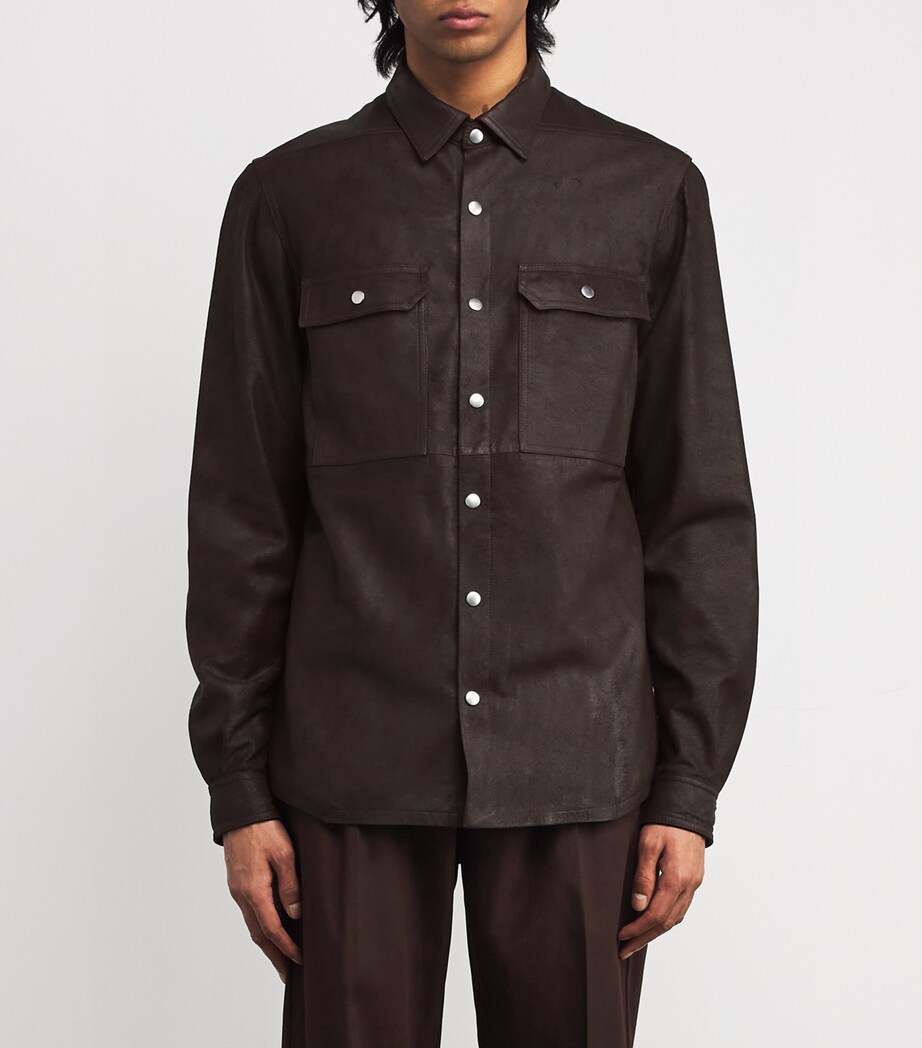 Rick Owens Mens Lambskin Shirt Image 3