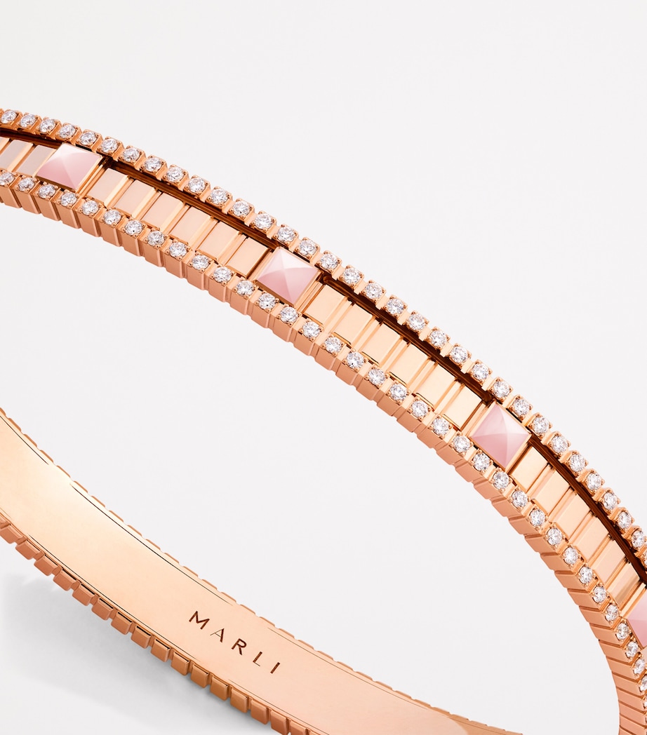 Rose Gold, Diamond and Quartzite Life Bangle ROSE GOLD Image 4