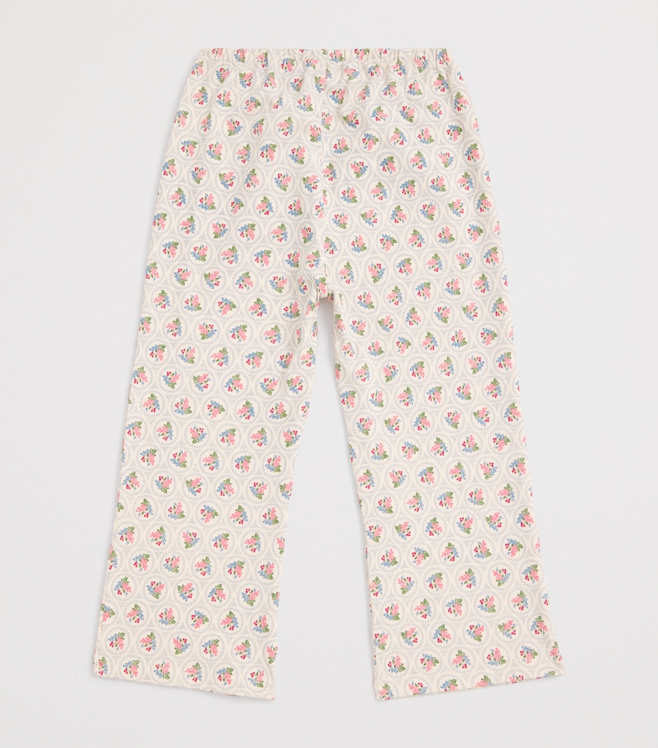 Cotton Floral Trousers (12 Months-4 Years) P00105 VERONA BLUES Image 2