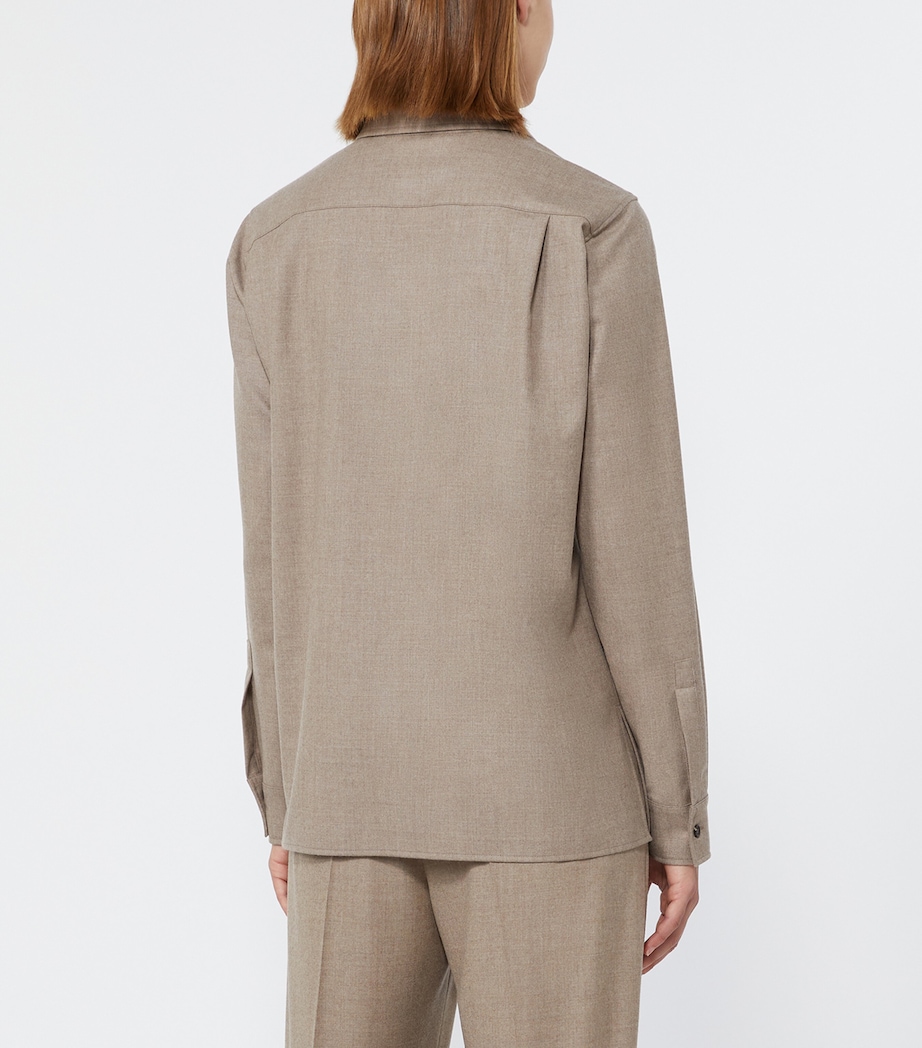 Max Mara Womens Stretch-Cashmere Shirt Sand Image 4