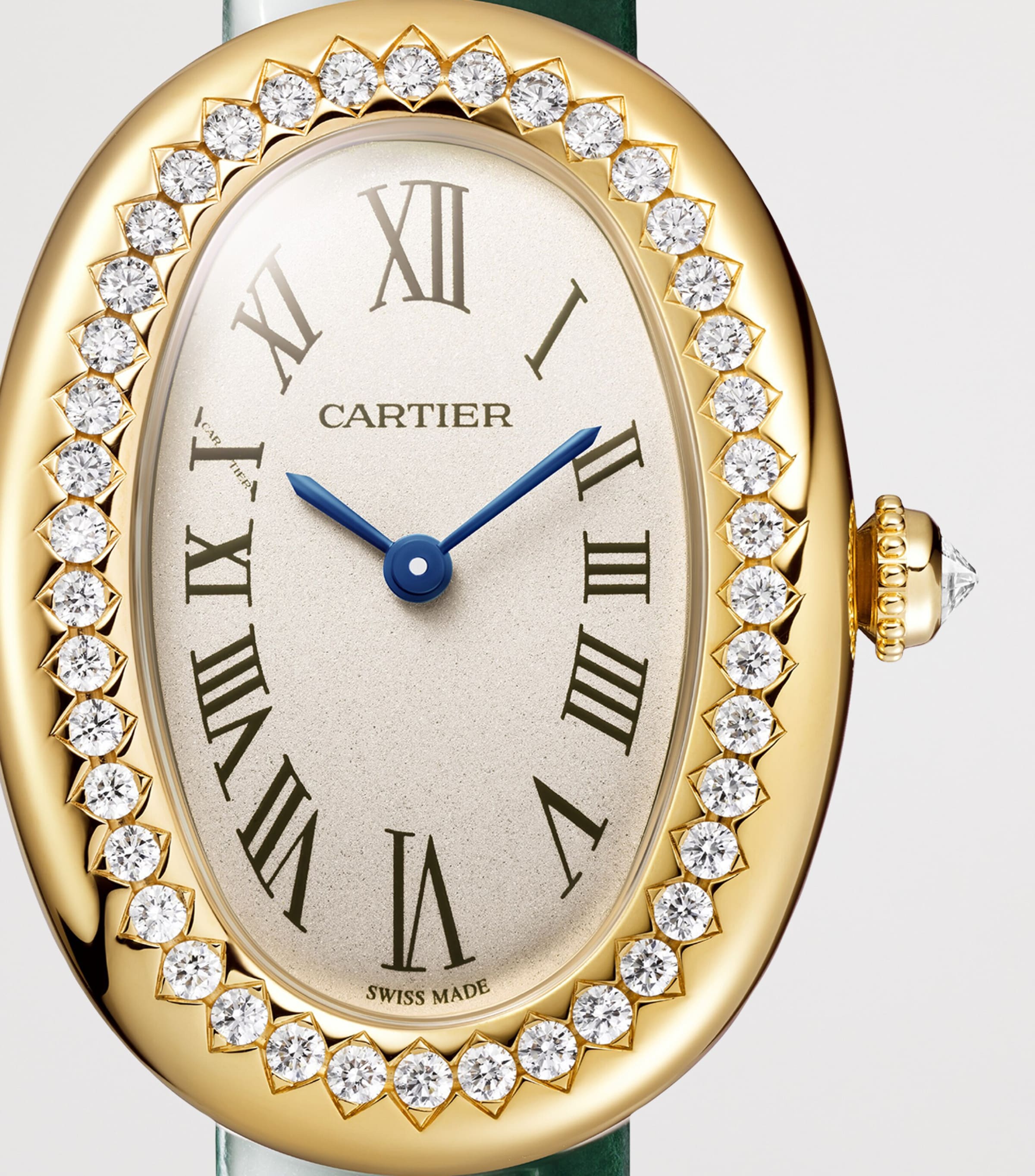 Cartier Small Yellow Gold and Diamond Baignoire de Cartier Watch 23.1mm Silvered Image 6