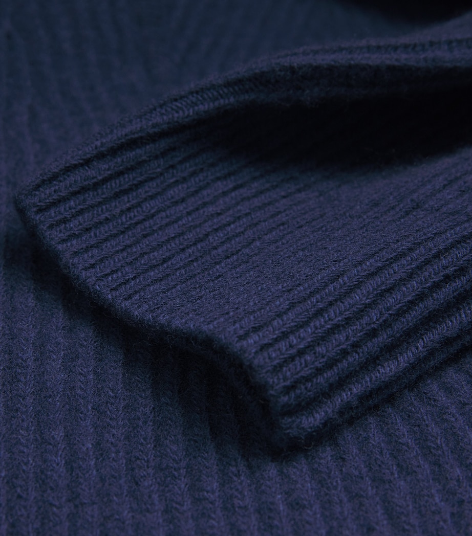 Wool Ribbed Colson Hoodie NAVY - 833 Image 5