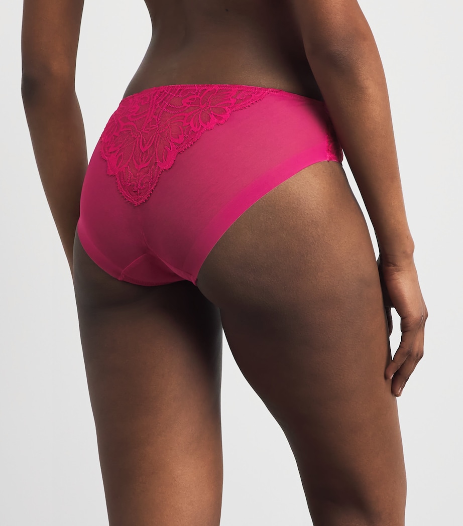 Wacoal Womens Lace-Trim Abéllia Briefs Vivacious Pink (vik) Image 3