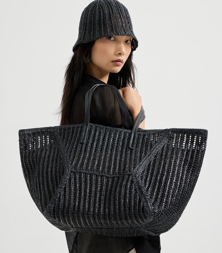 Brunello Cucinelli Techno Raffia Knit BC Duo Tote Bag Image 4