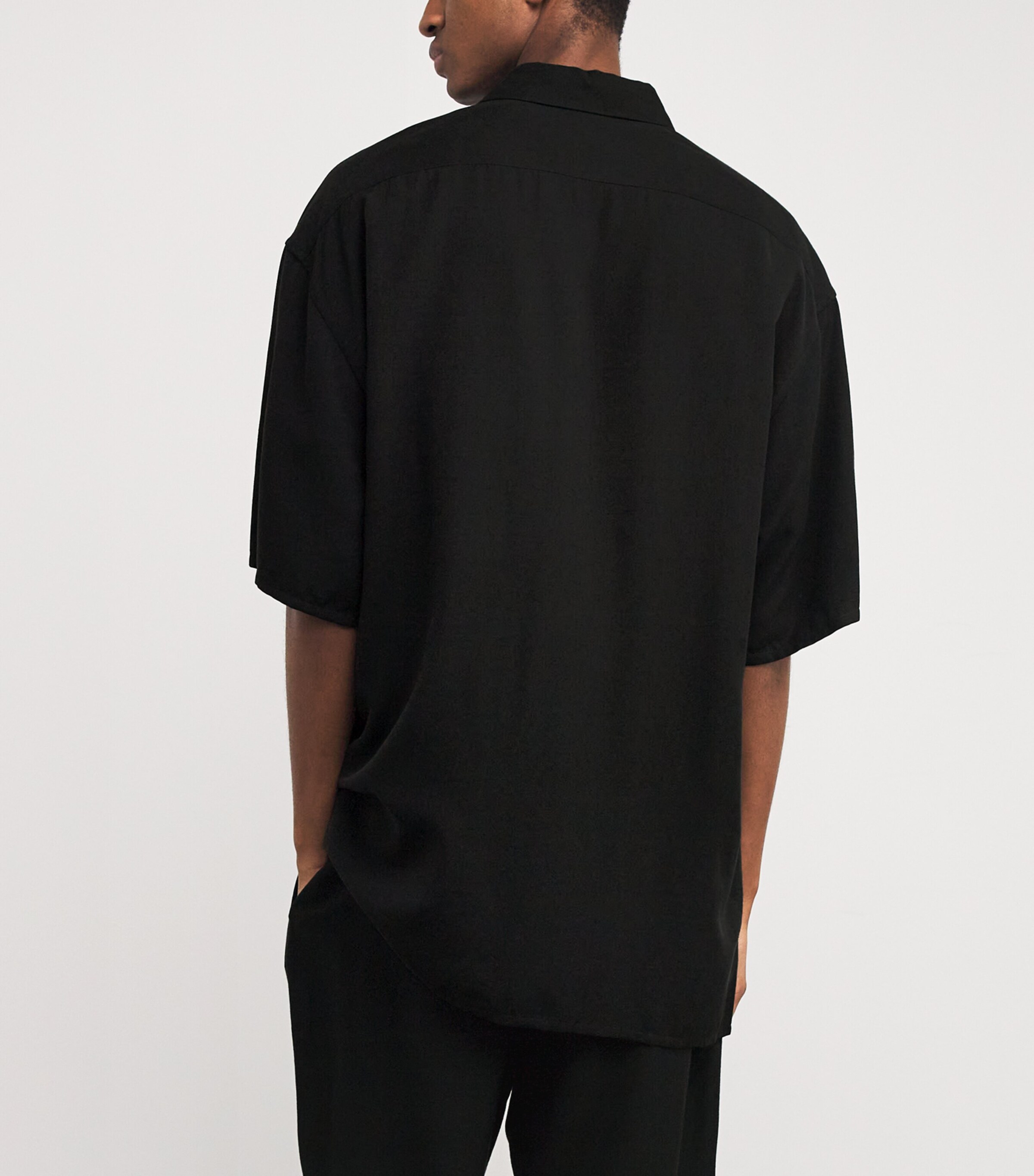 The Row Black Rodolfo Cotton-Silk Shirt | Harrods US